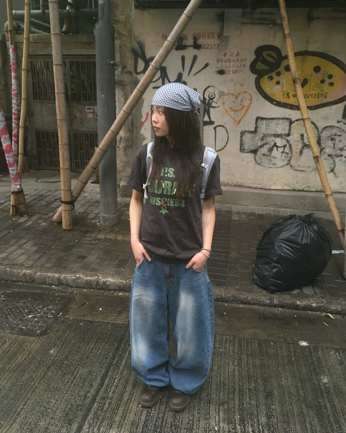 divi washed wide jeans (blue)