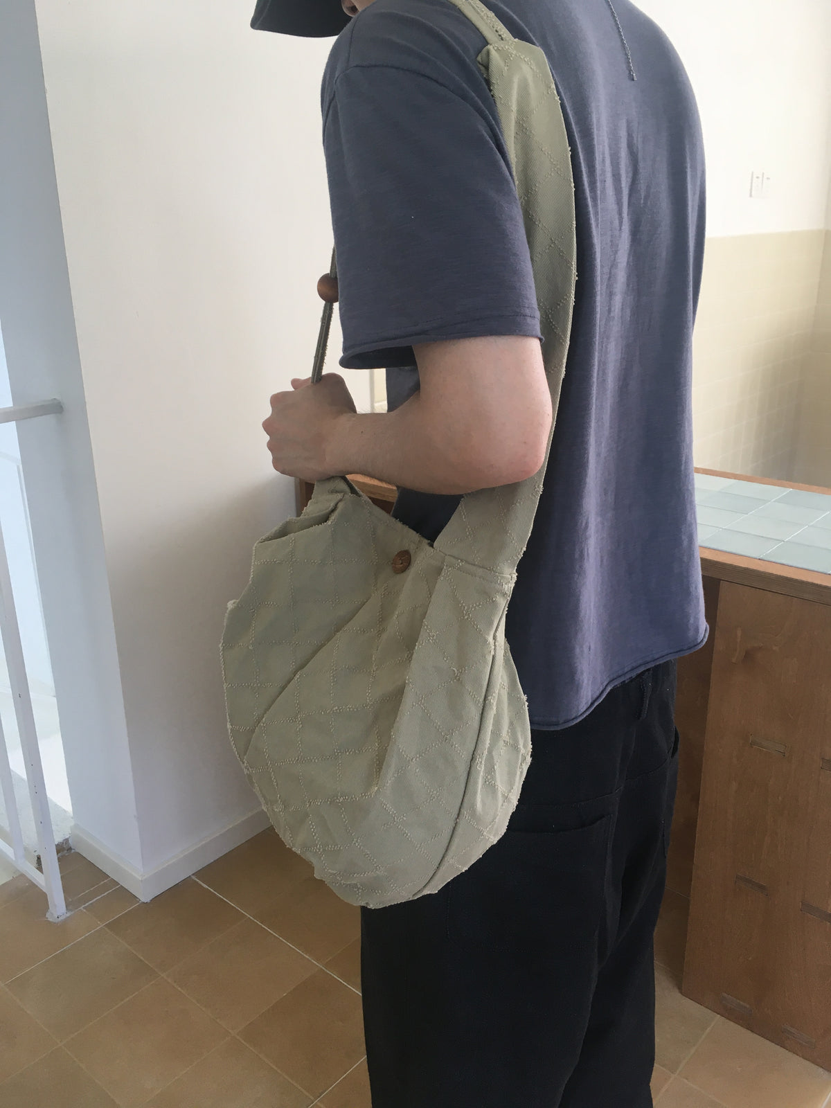 diamond stitch bag (beige)
