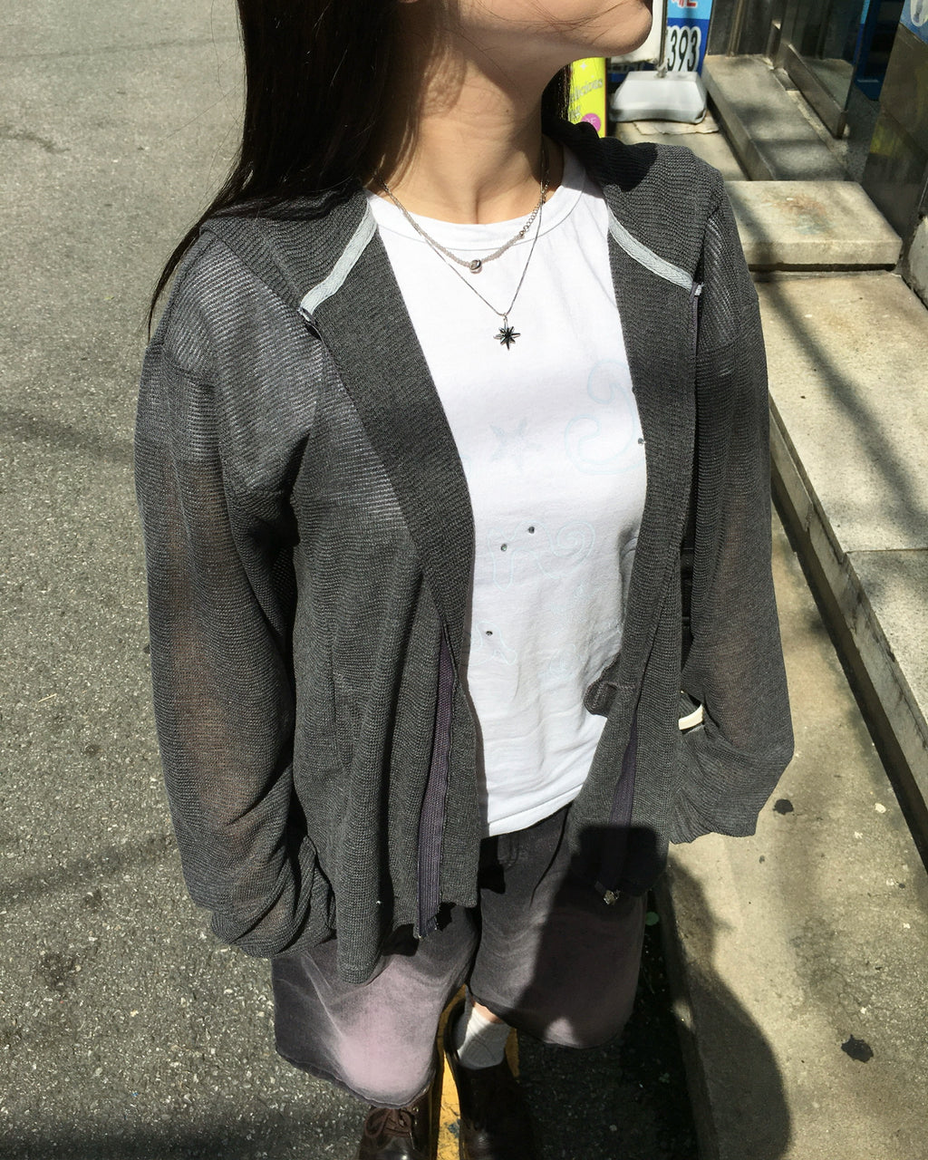 mesh hooded jacket (charcoal)