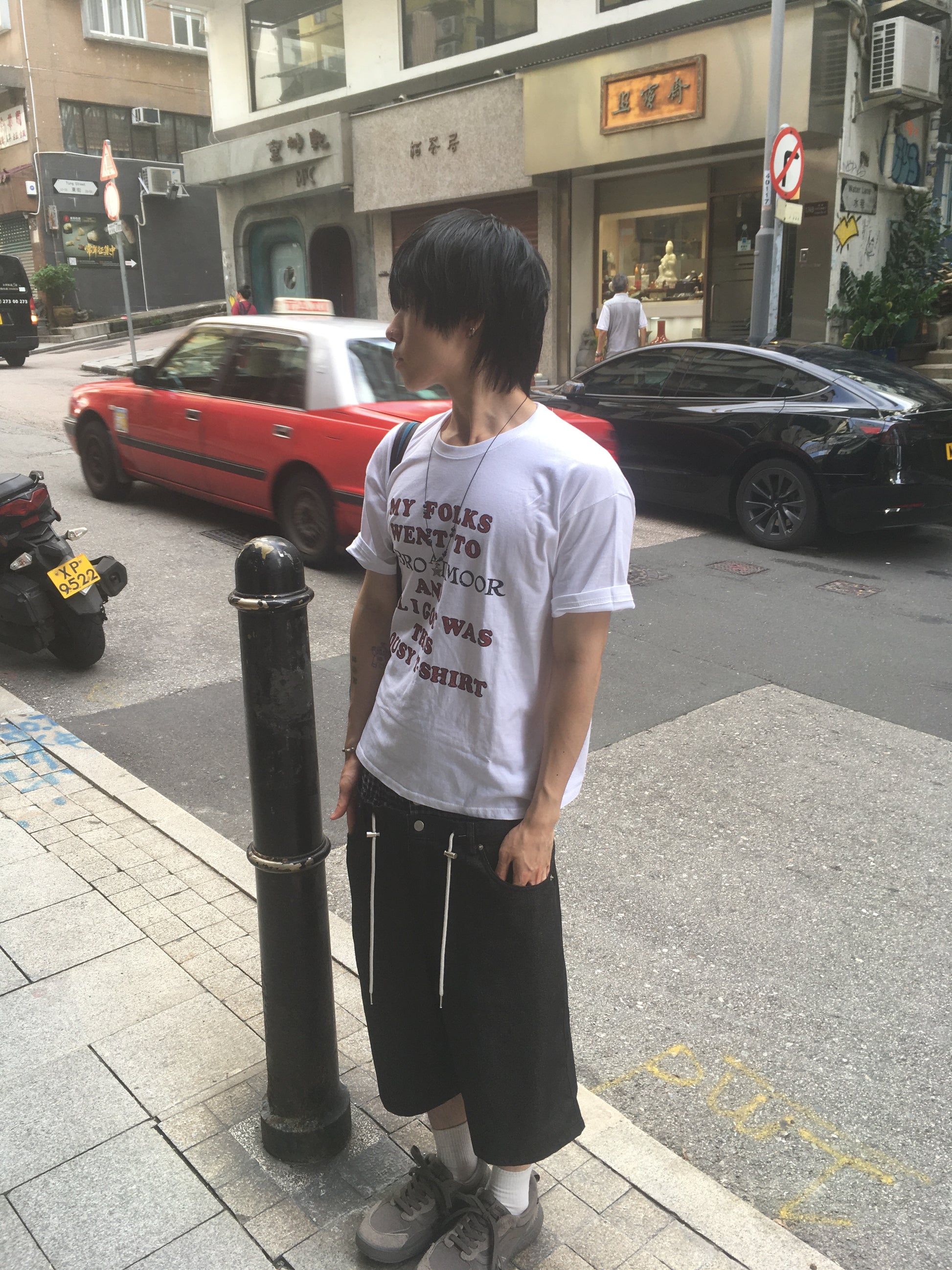 trunk layered half pants (black)