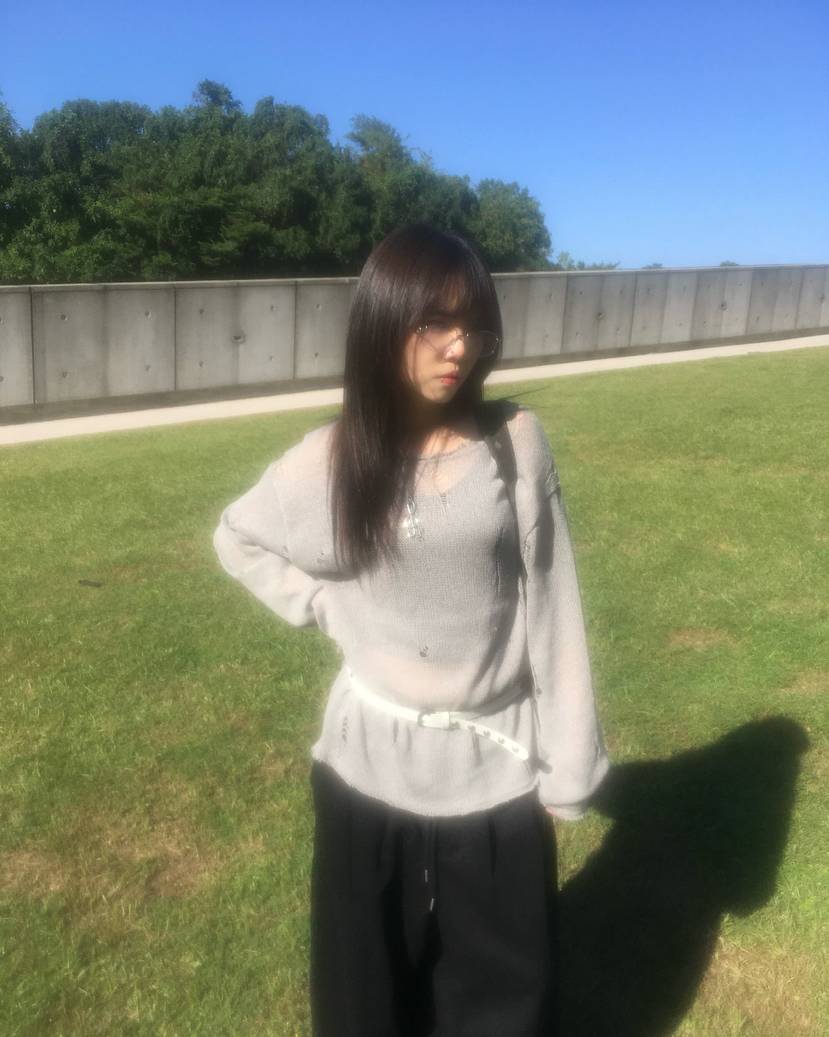 damaged mesh knit (oatmeal)