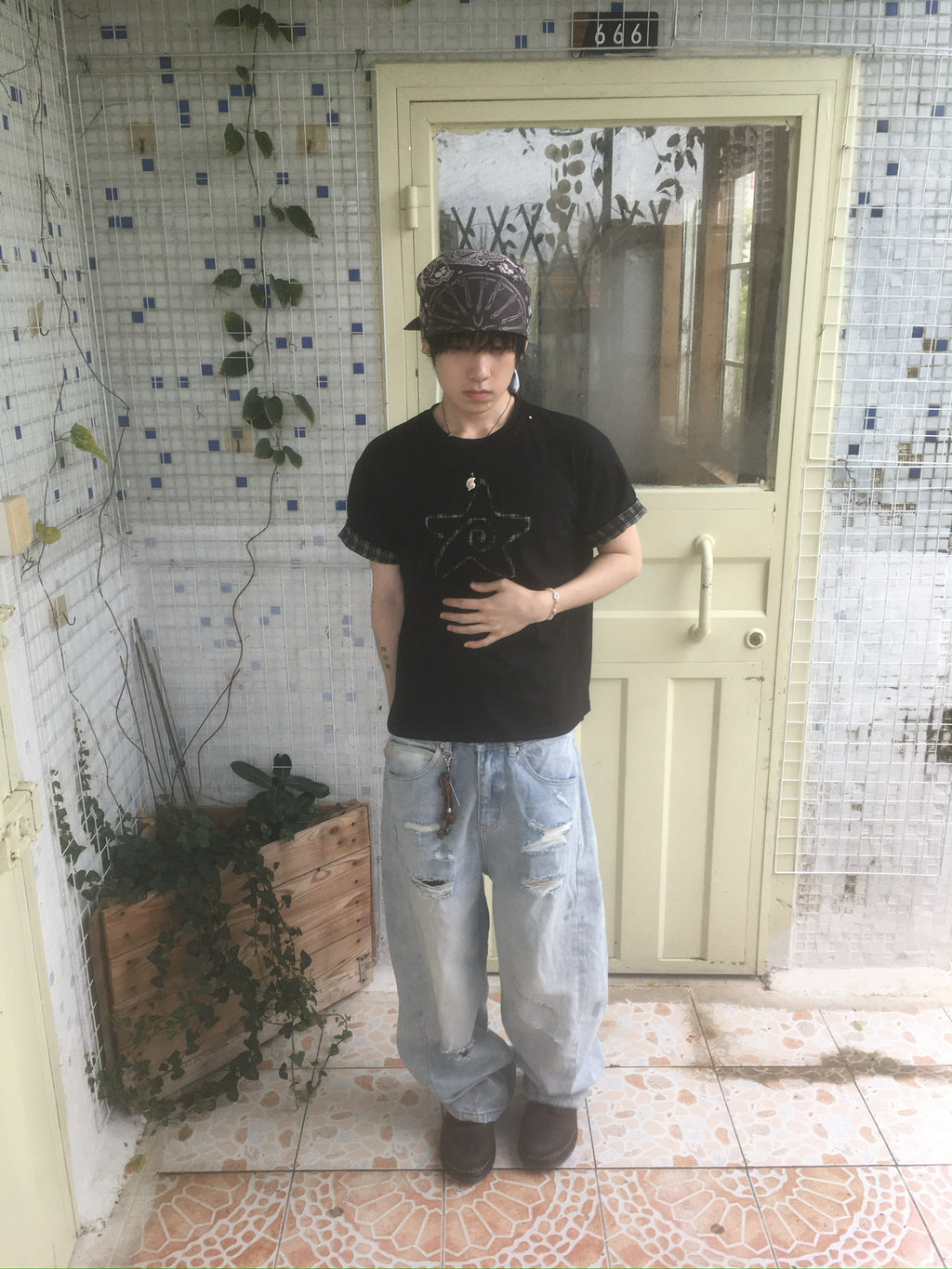 destroyed denim pants