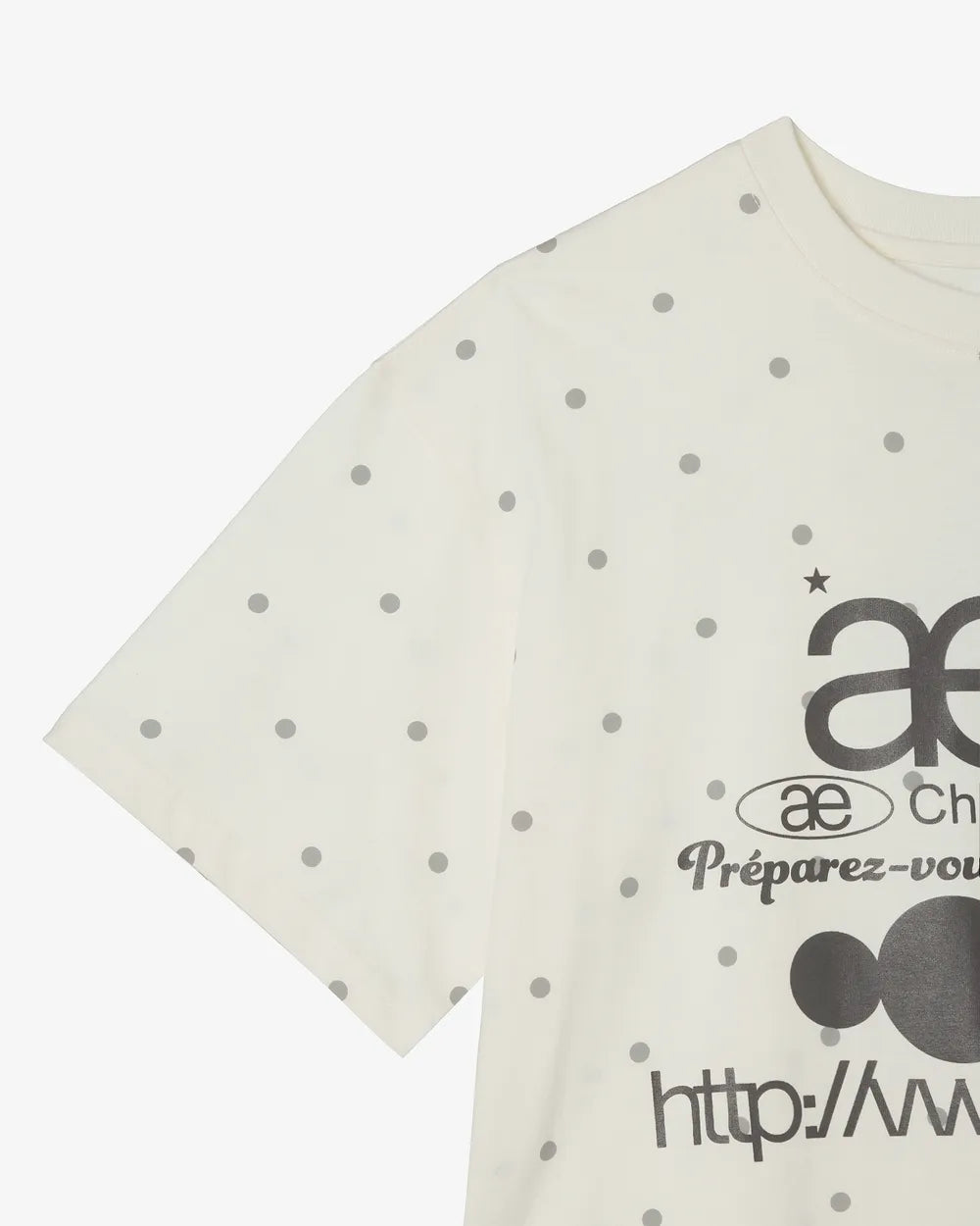 AEAE WEB LOGO DOT T-SHIRTS (CREAM)