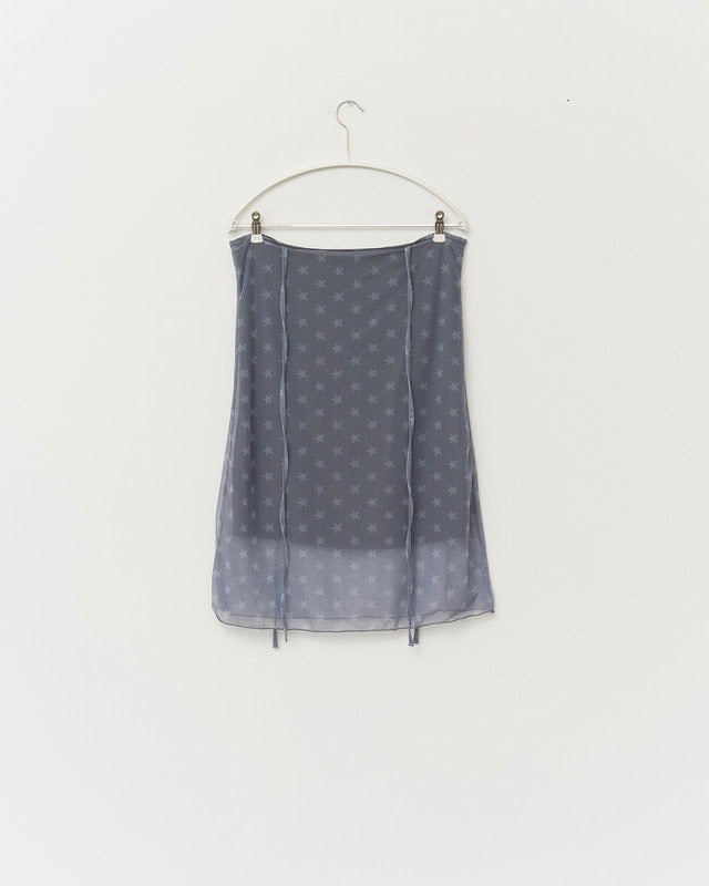 star mesh warp skirt (mauve)