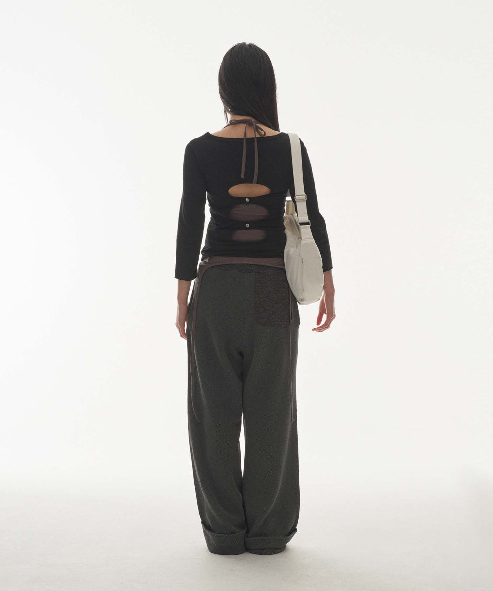 ✪【𝘱𝘳𝘦-𝘰𝘳𝘥𝘦𝘳】coyseio ribbed band pants (charcoal)