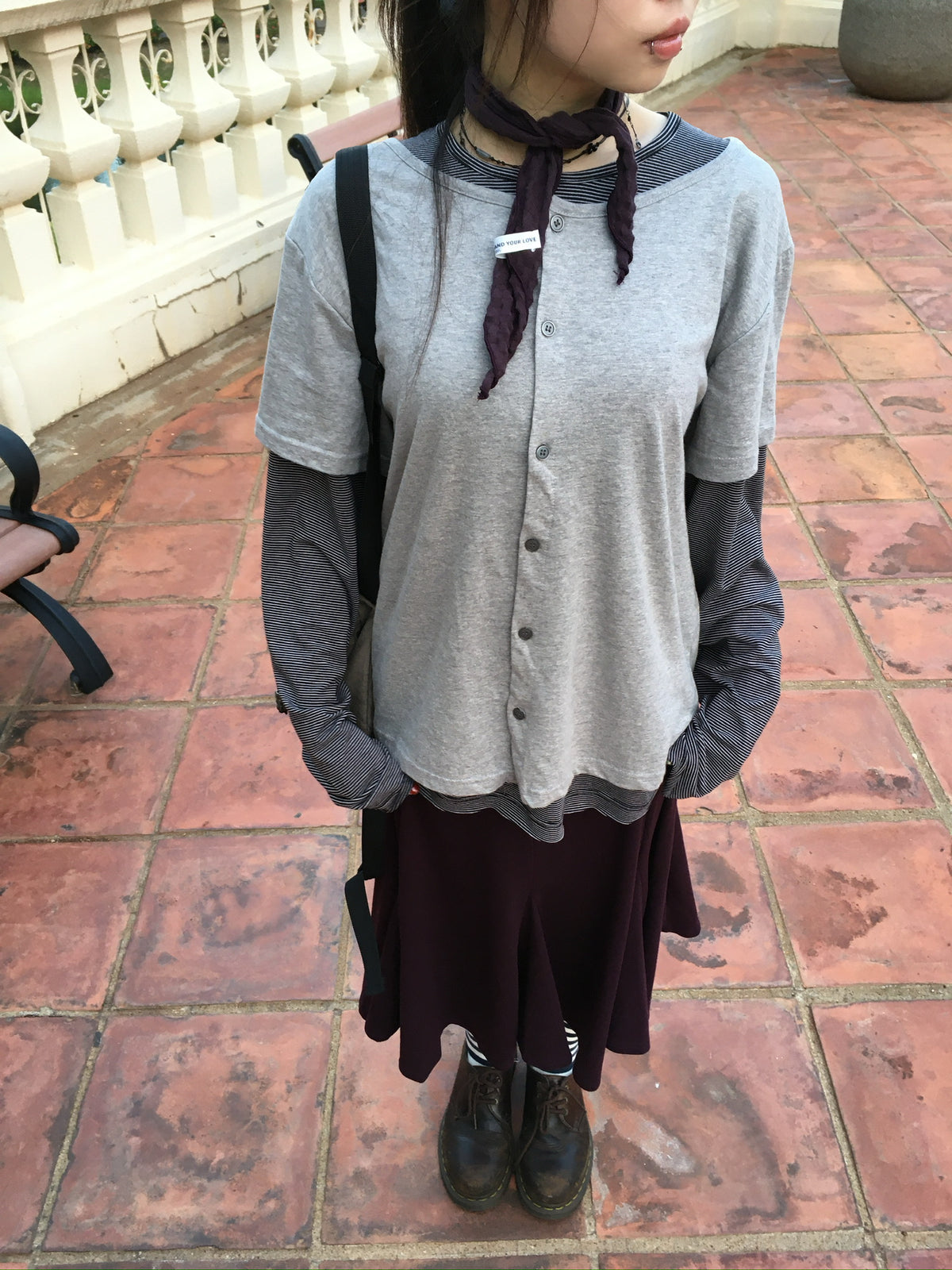 crinkle sheer scarf (purple)