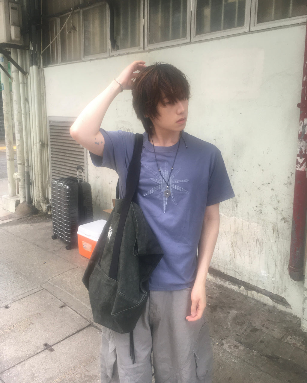 star colored crop tee (sky blue)