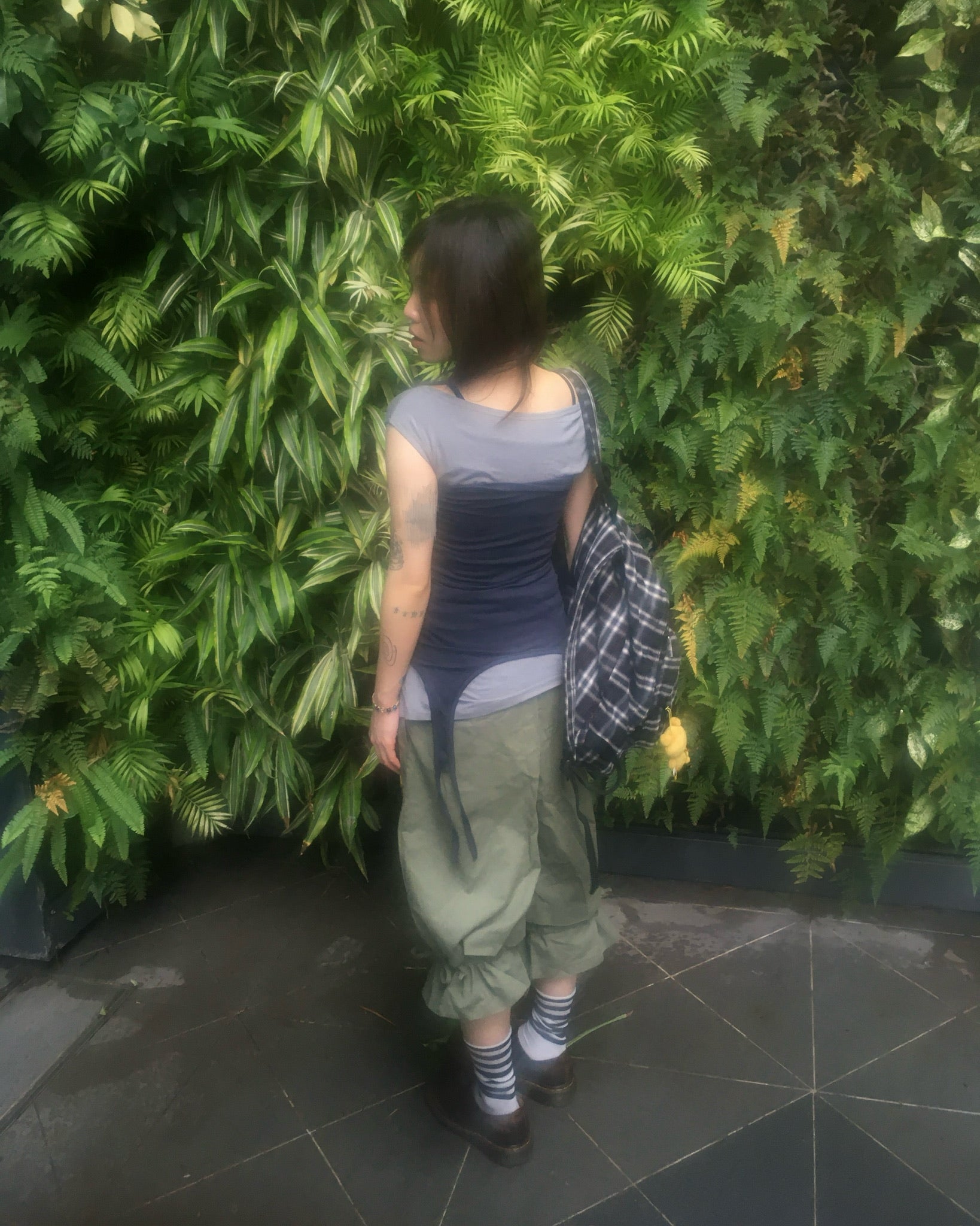 two-piece layered tee (navy/grey)