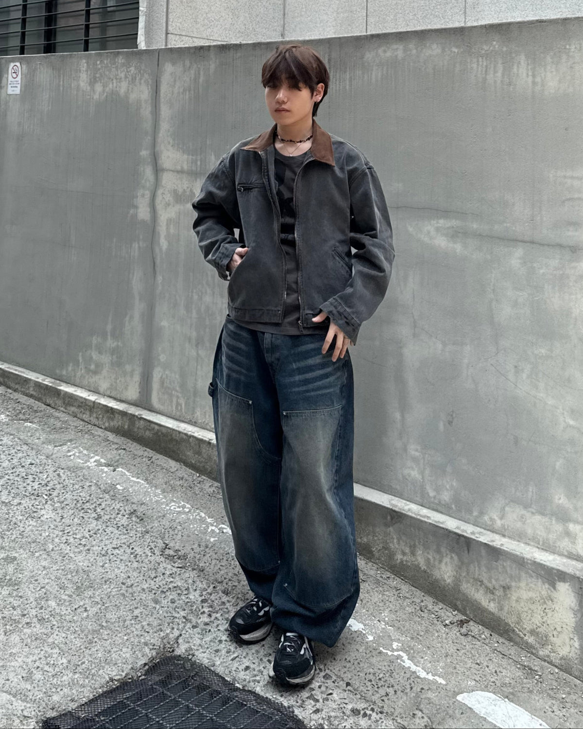 vintage layer washed jeans (blue)