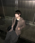 mesh hooded jacket (brown)