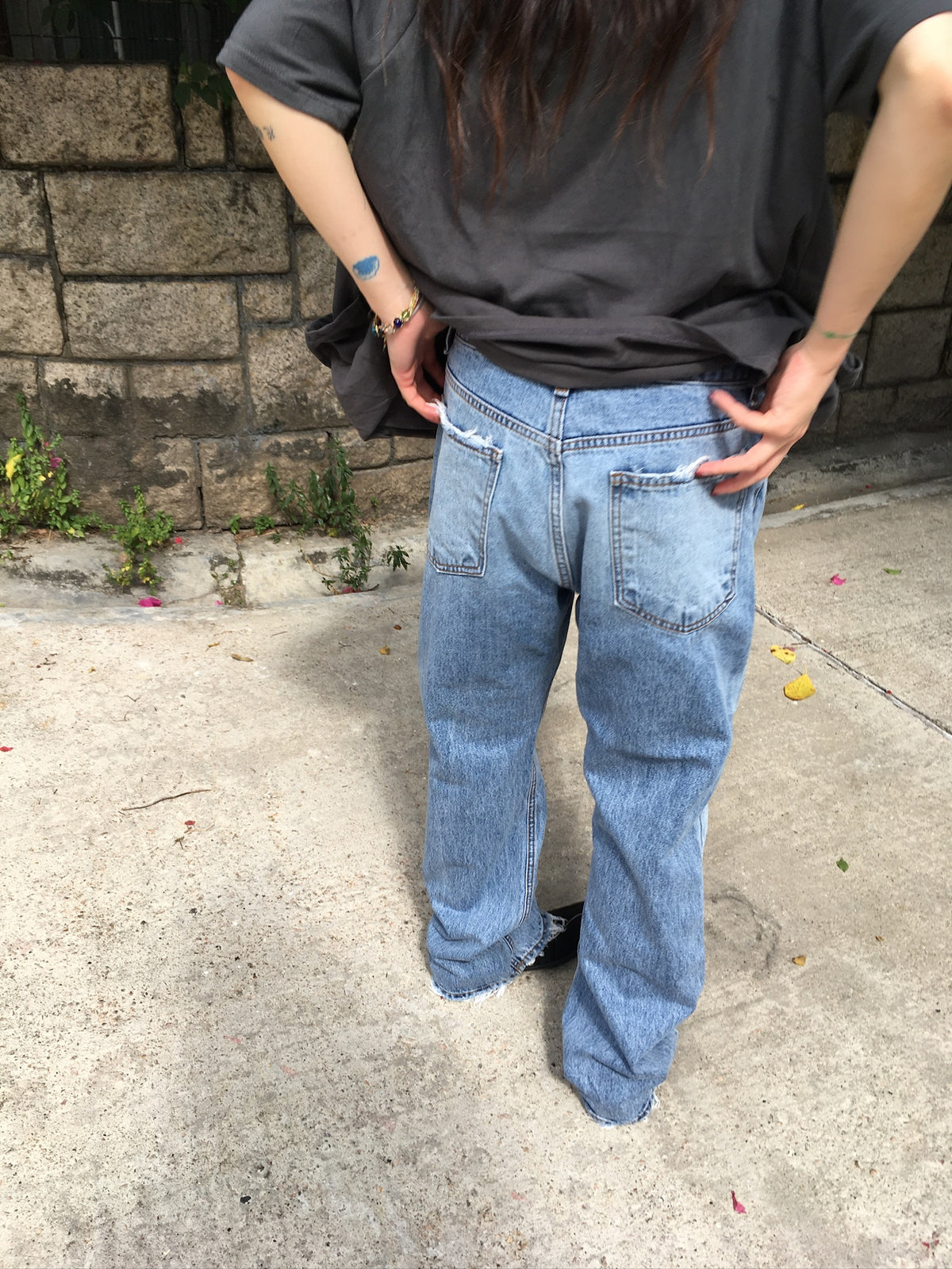 frayed hem flare jeans