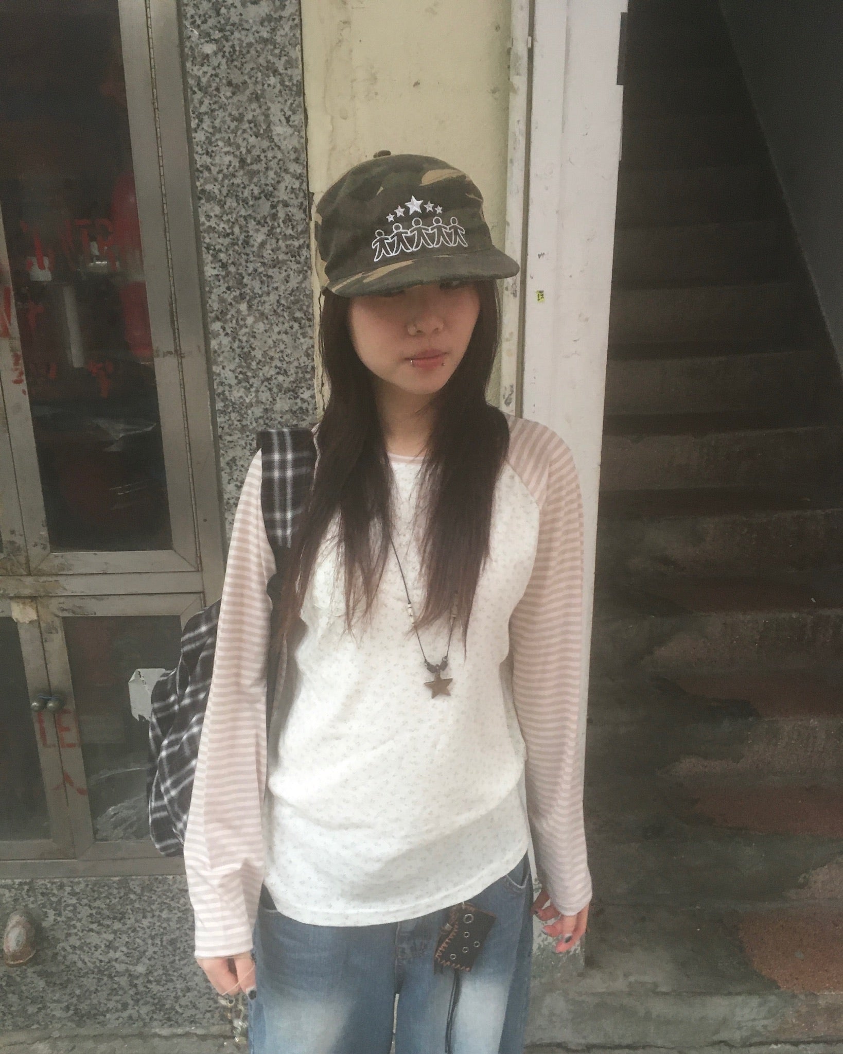 five star pillbox cap (camo)