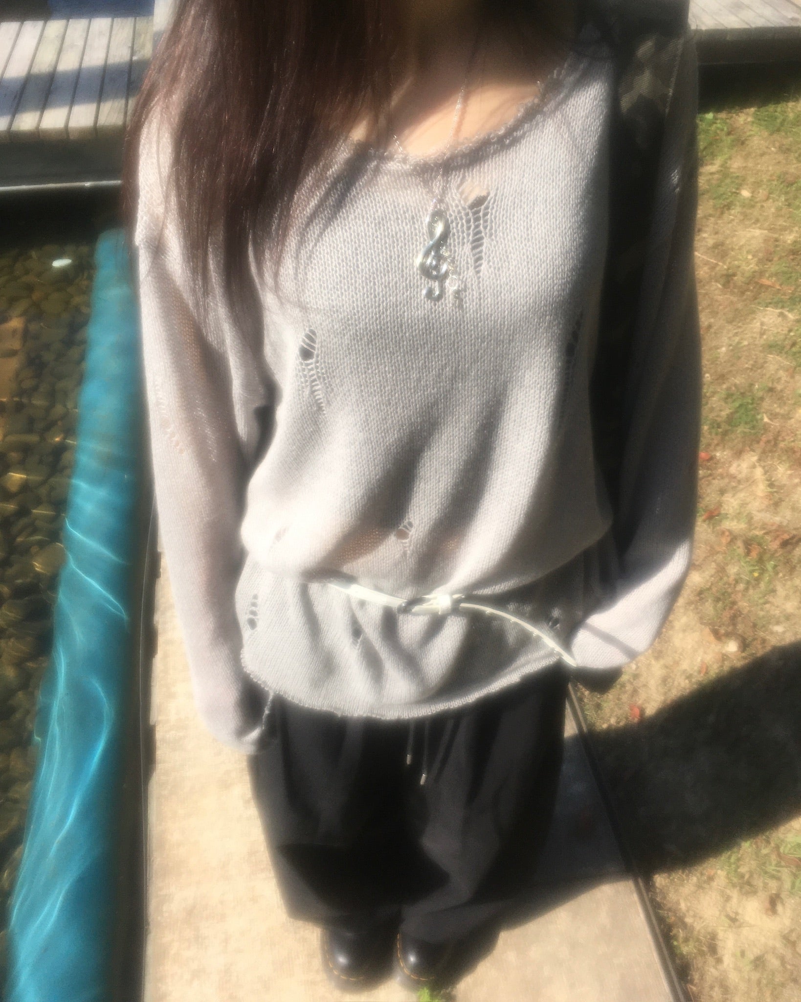 damaged mesh knit (oatmeal)