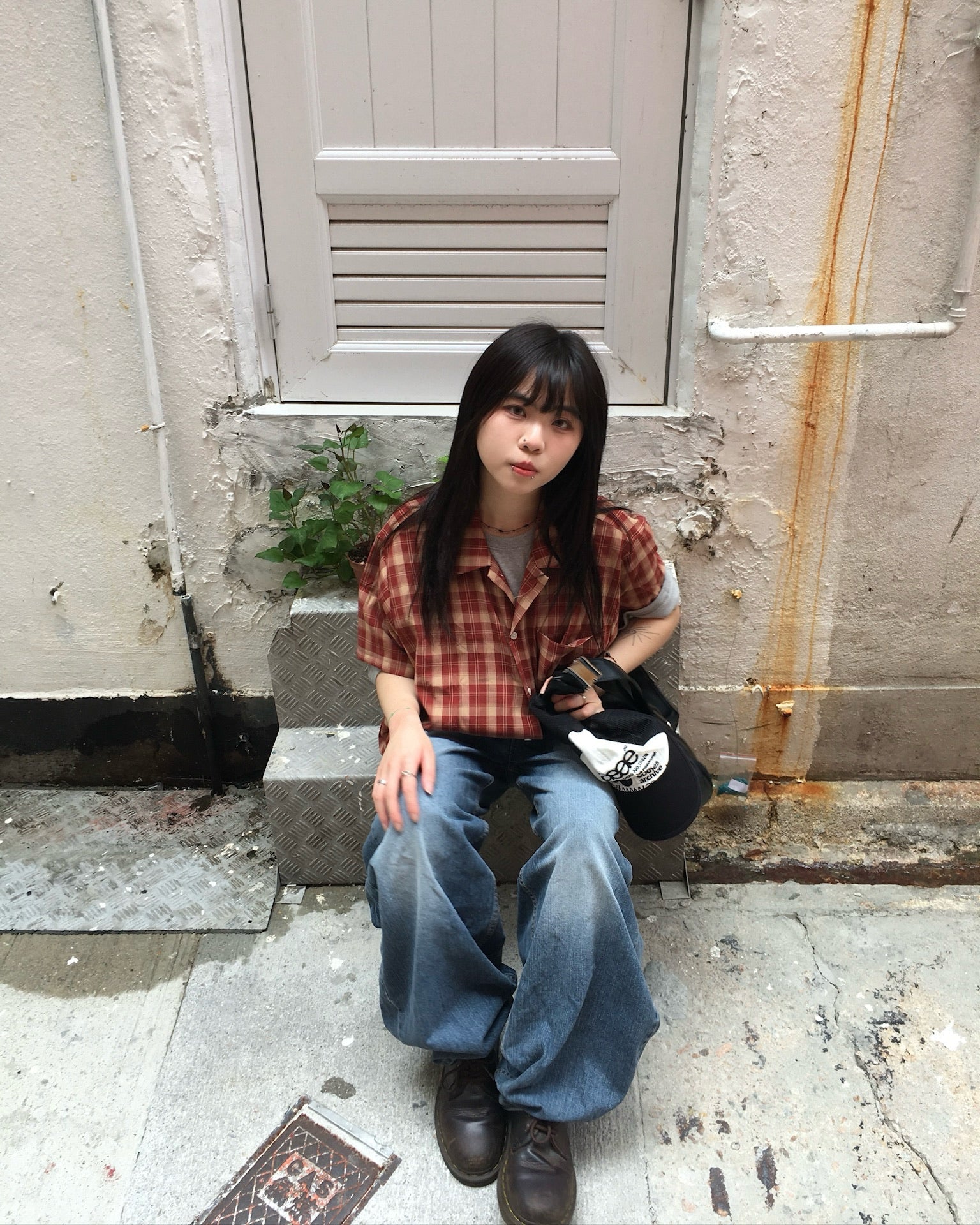slub balloon wide jeans