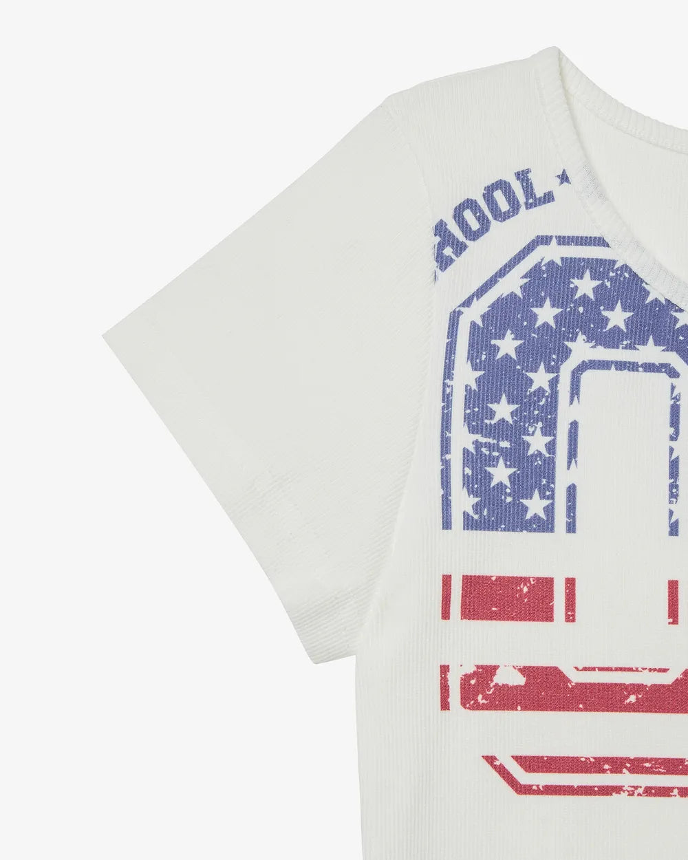 AEAE USA BANNER HENLY NECK TEE (WHITE)