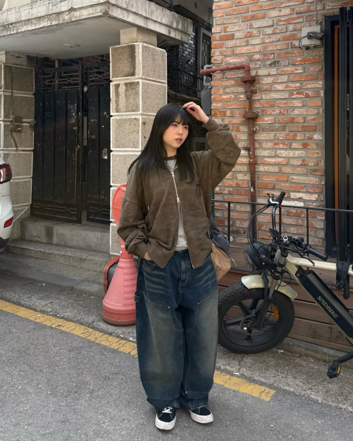 vintage layer washed jeans (blue)