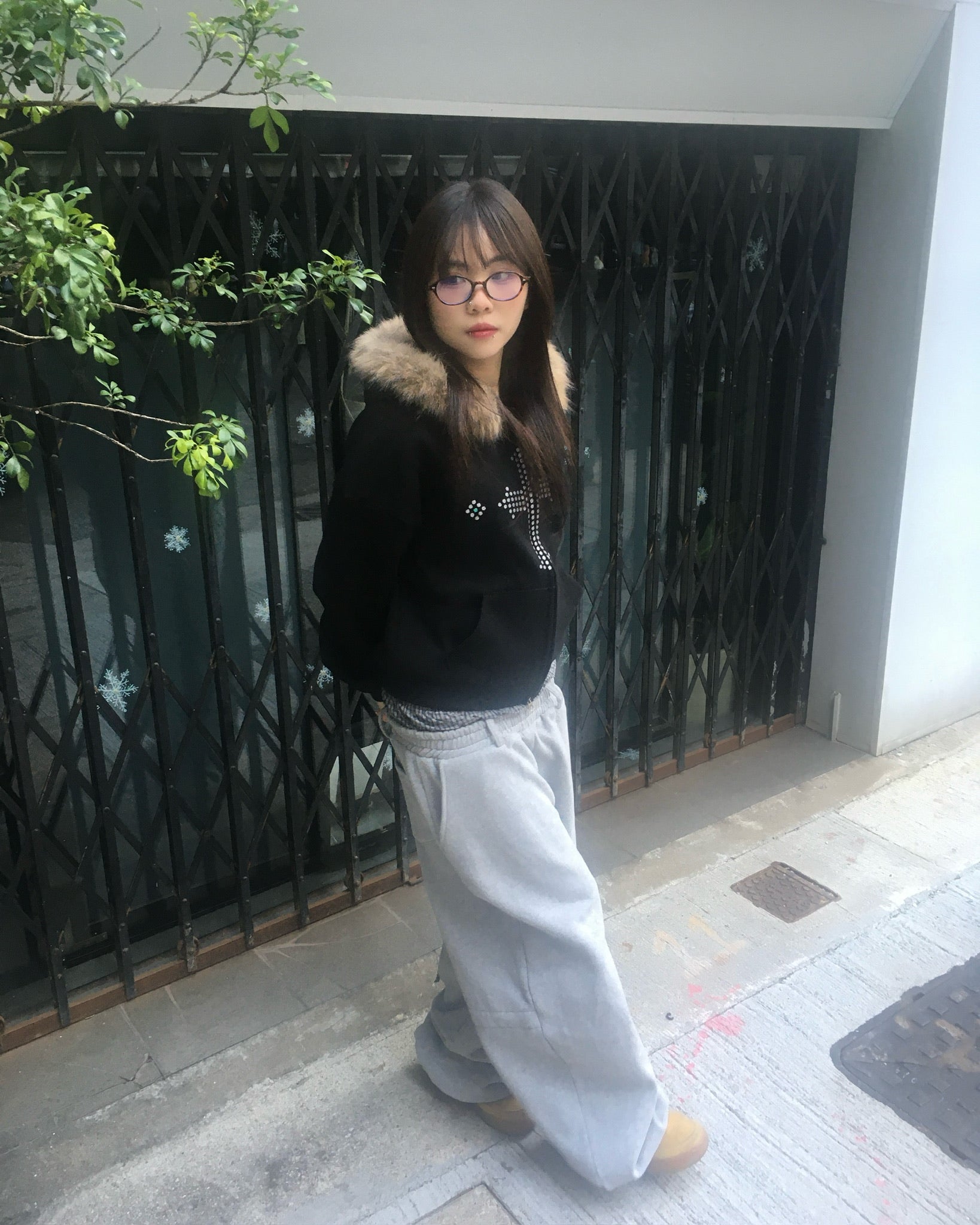 trunk layered sweat pants (grey)