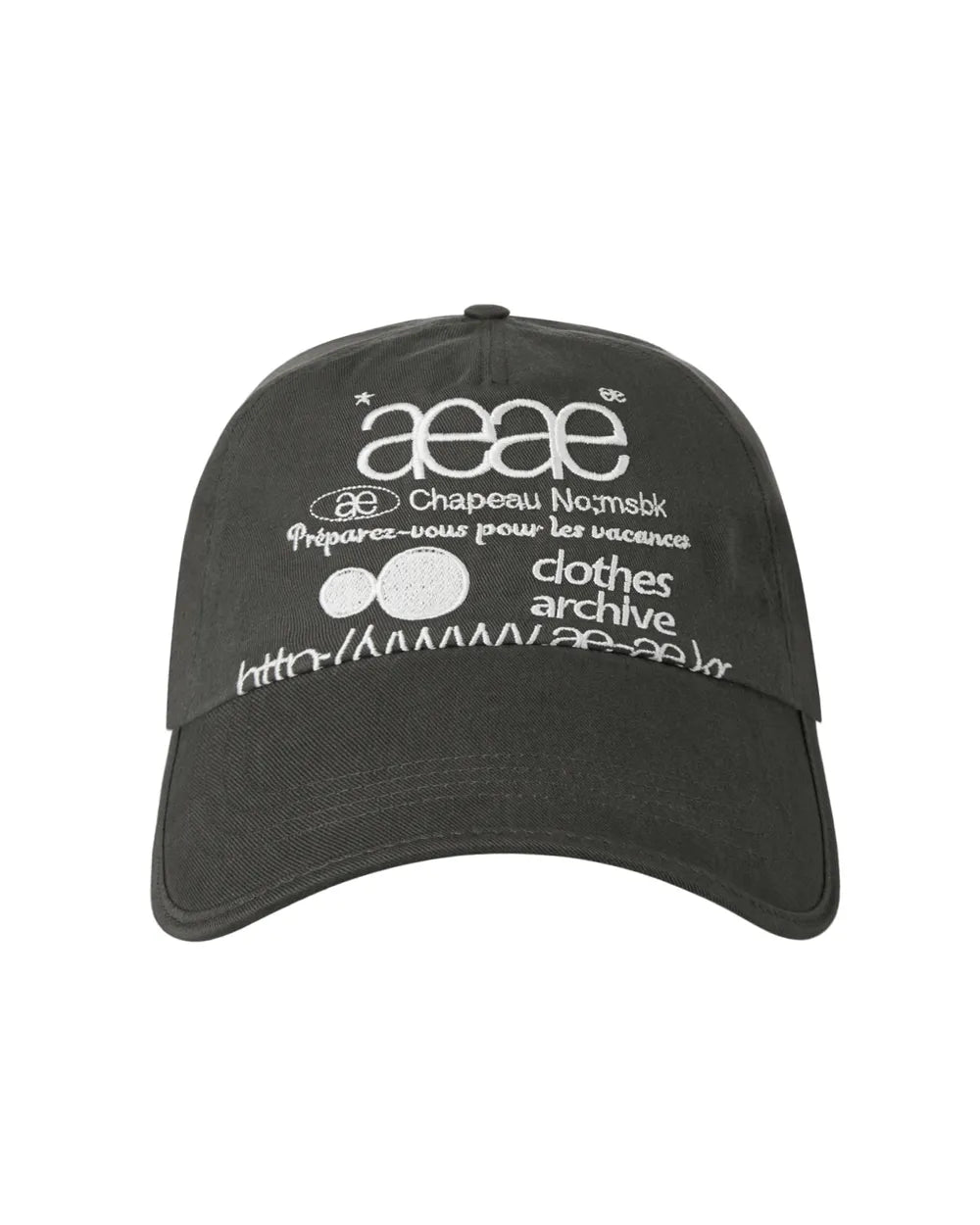 AEAE WEB LOGO 5 PANNEL BALL CAP (CHARCOAL)