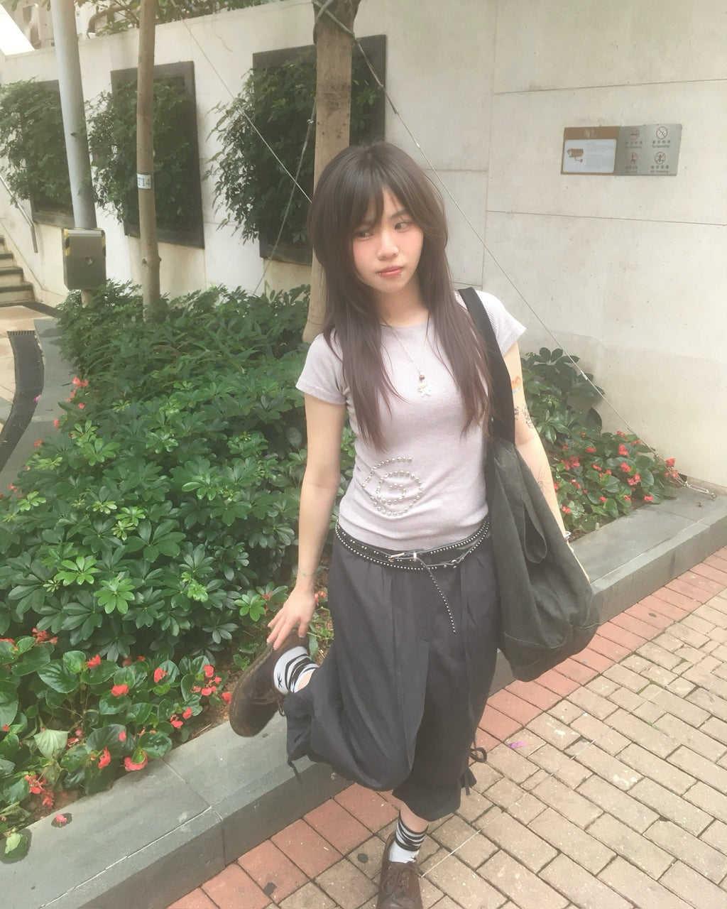 ruffle banding half pants (black)