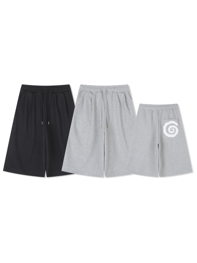 spiral half sweat pants (black)