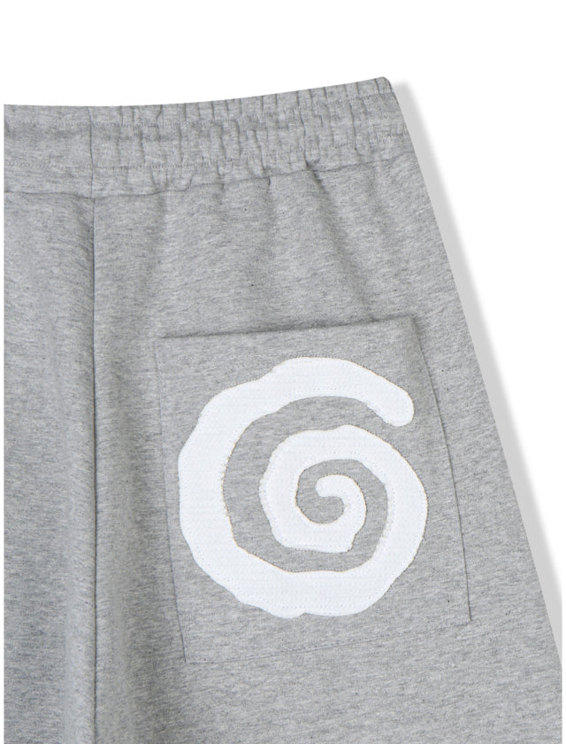 spiral half sweat pants (black)