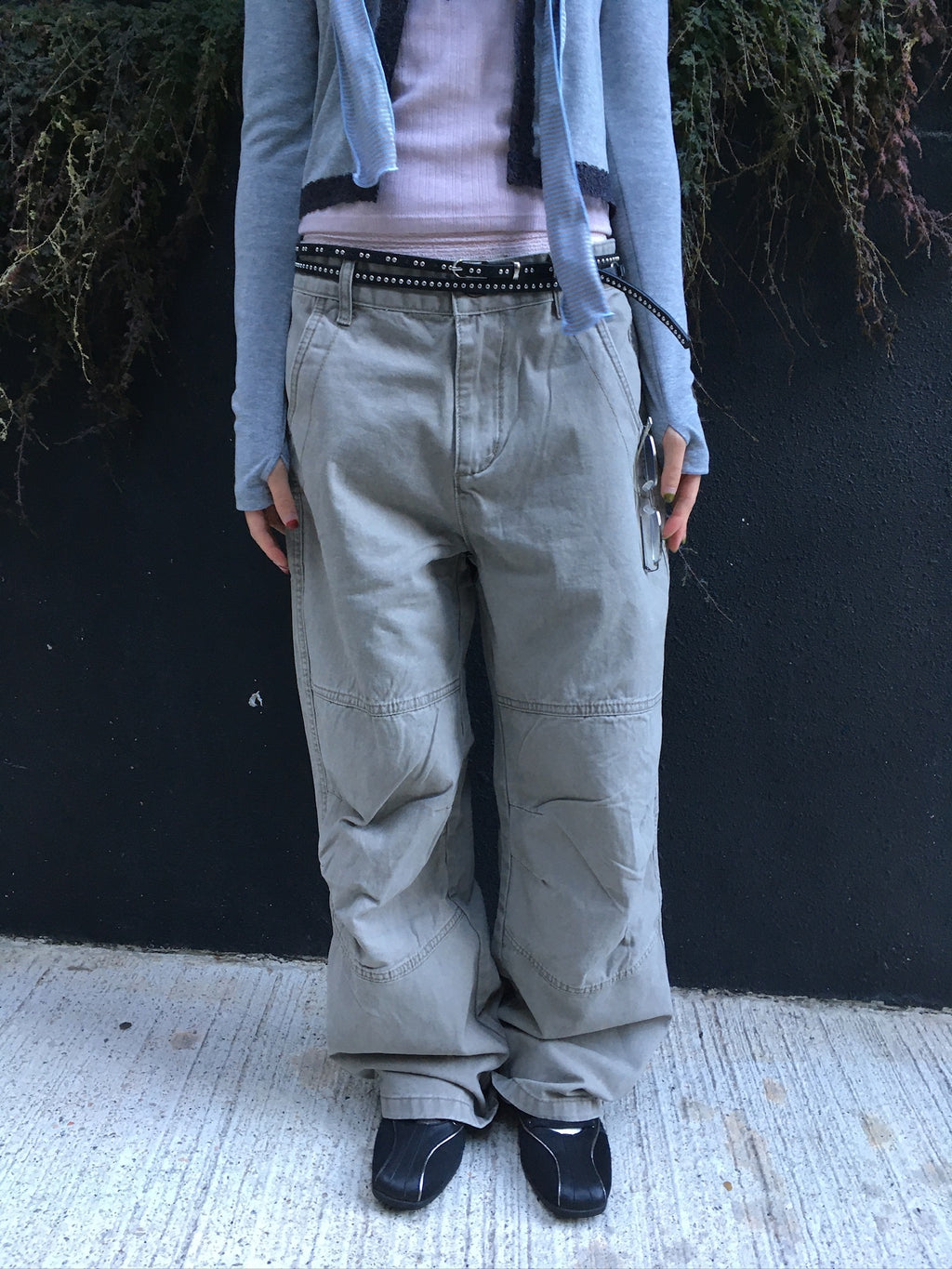 vintage washed cargo pants (beige)