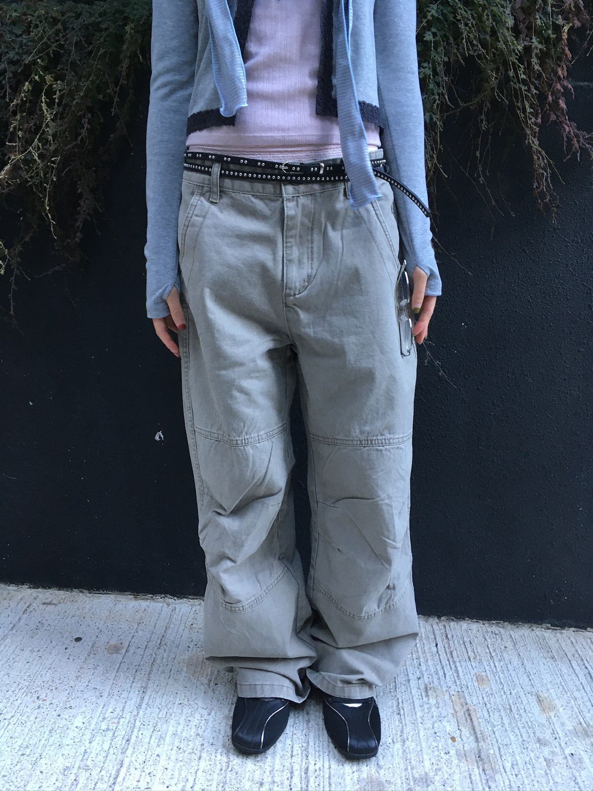 vintage washed cargo pants (beige)