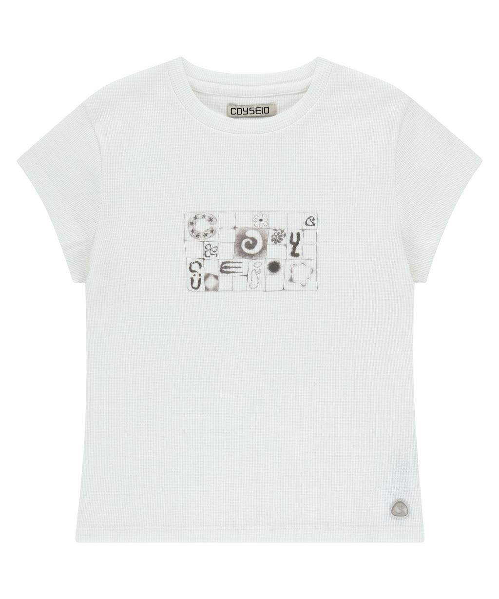 ✪【𝘱𝘳𝘦-𝘰𝘳𝘥𝘦𝘳】coyseio coy waffle t-shirt (2 color)