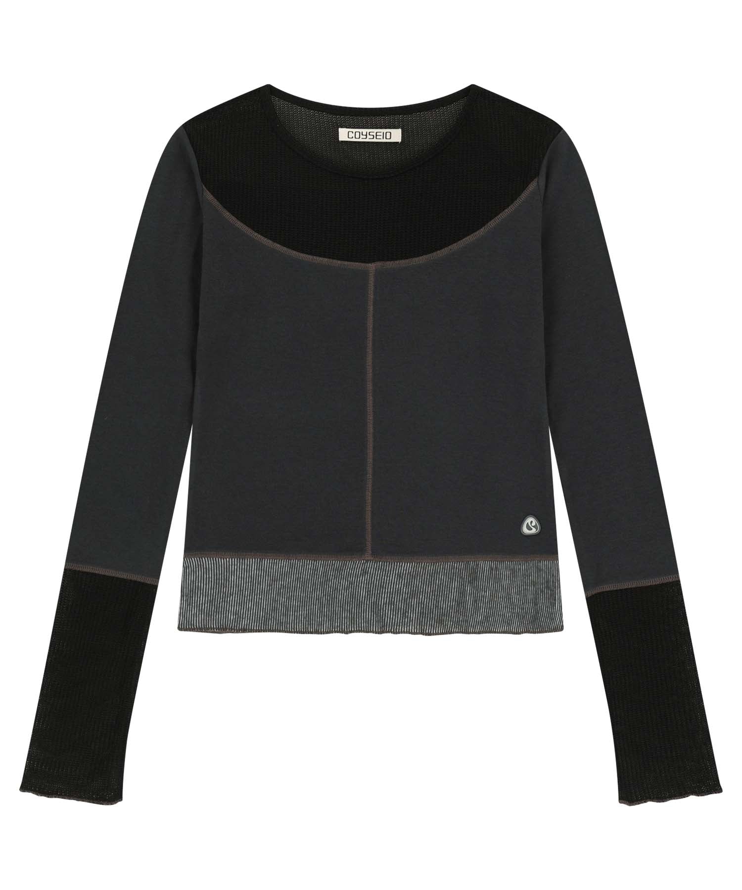 ✪【𝘱𝘳𝘦-𝘰𝘳𝘥𝘦𝘳】coyseio net stitch longsleeves (black)