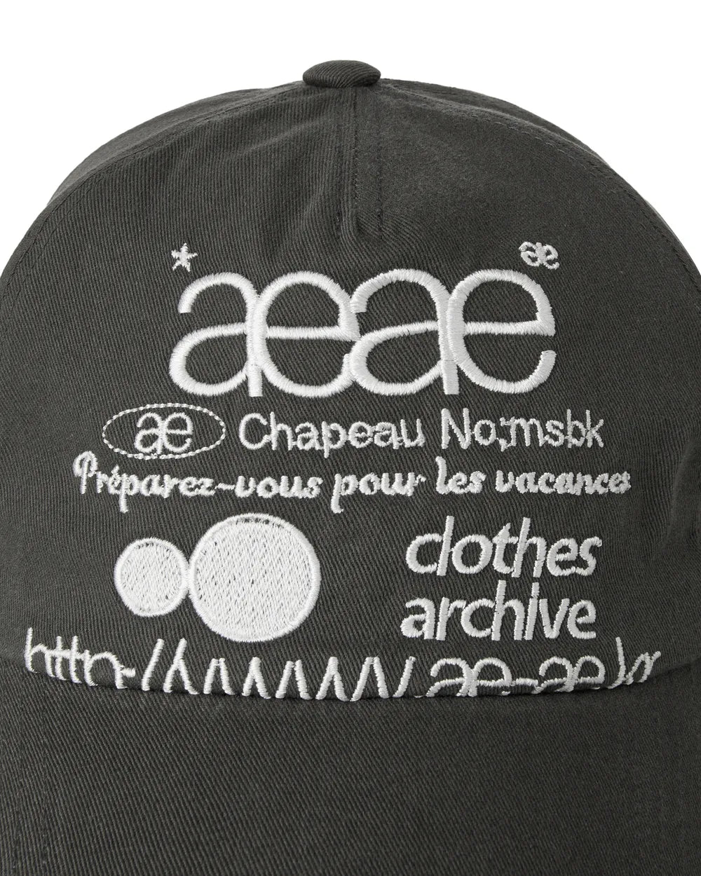 AEAE WEB LOGO 5 PANNEL BALL CAP (CHARCOAL)