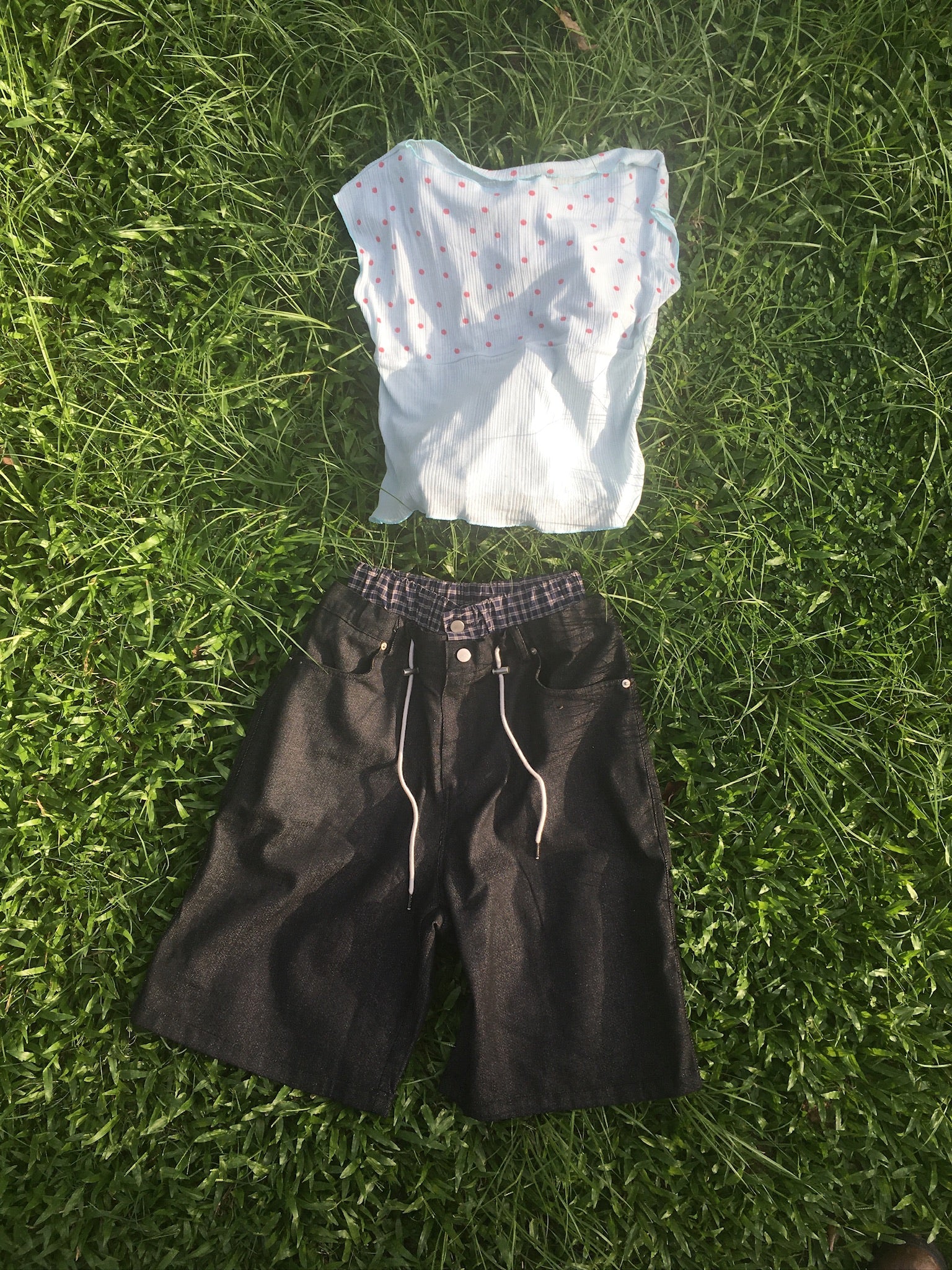 ribbed dot top (sky blue)