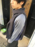 crinkle stripe scarf (charcoal)