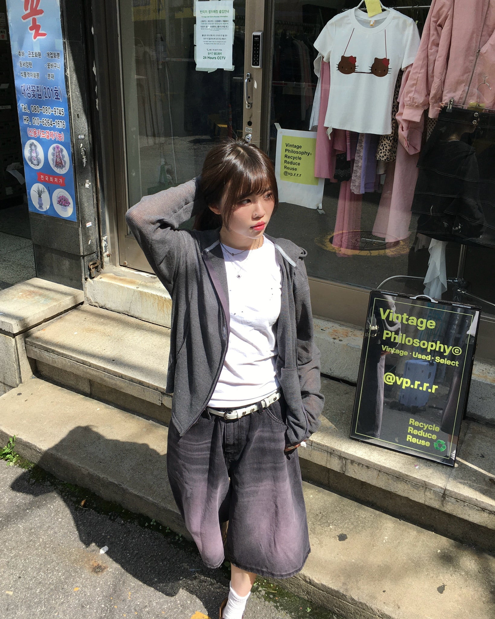 mesh hooded jacket (charcoal)