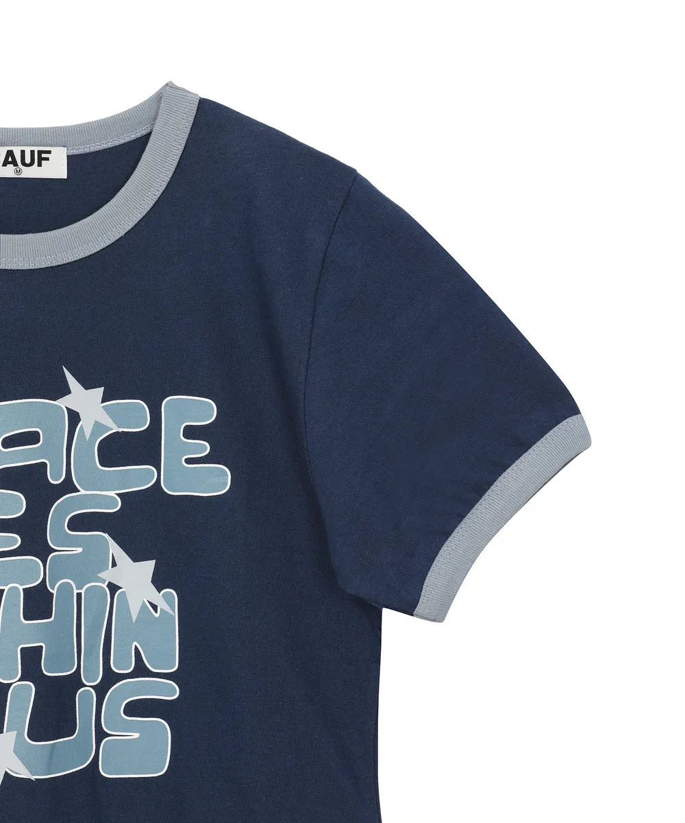 BAUF PEACE RINGER SLIM FIT T-SHIRT (NAVY)