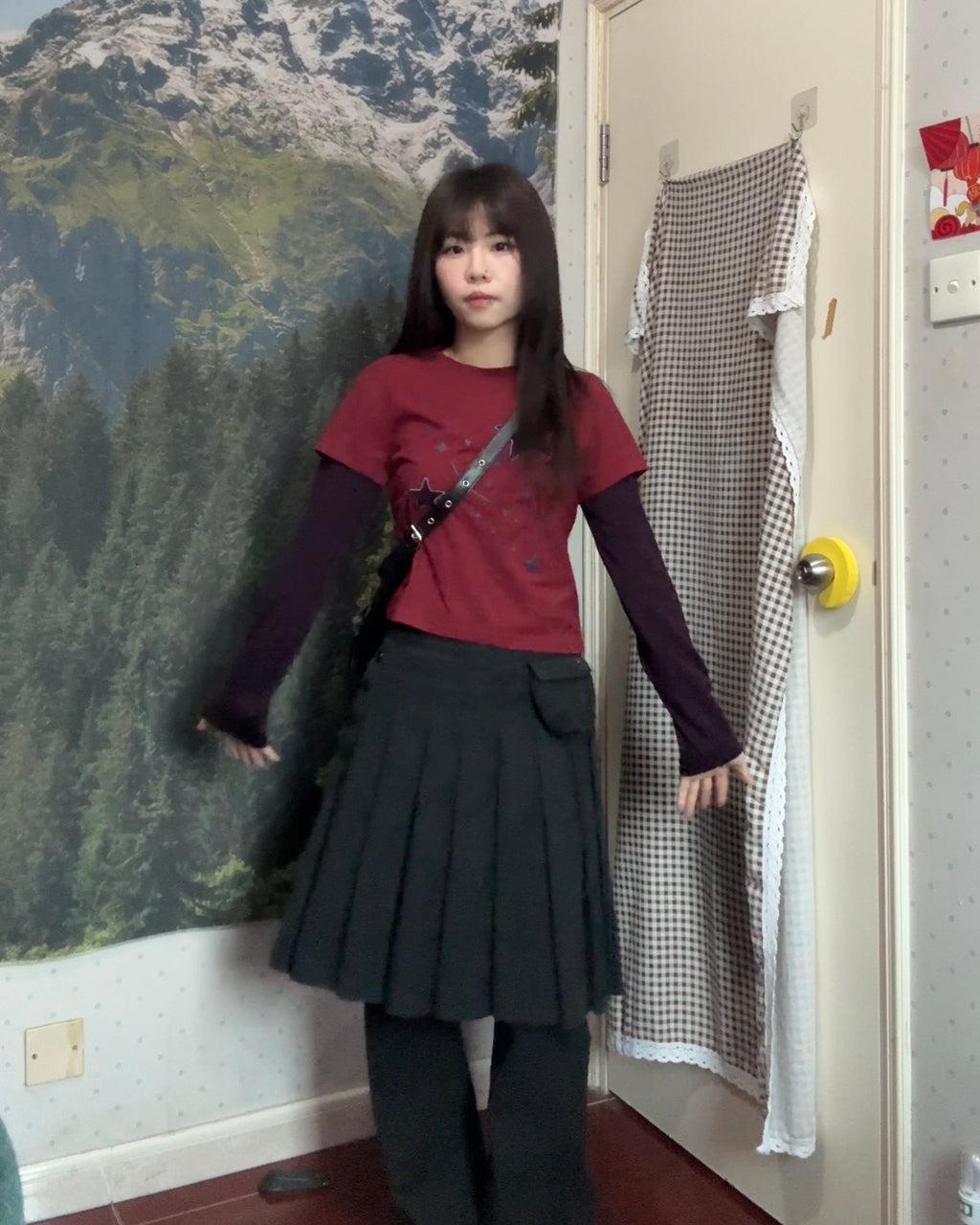 [1+1] star stripe layered tee