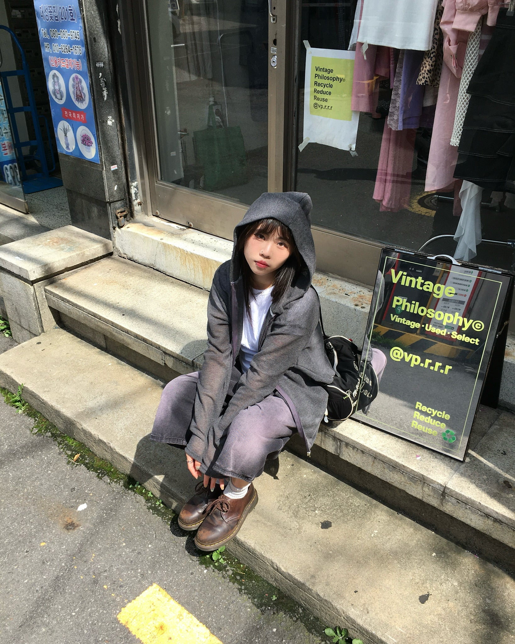 mesh hooded jacket (charcoal)
