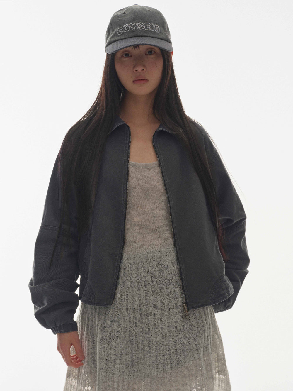 ✪【𝘱𝘳𝘦-𝘰𝘳𝘥𝘦𝘳】coyseio round collar stitch jacket (grey)