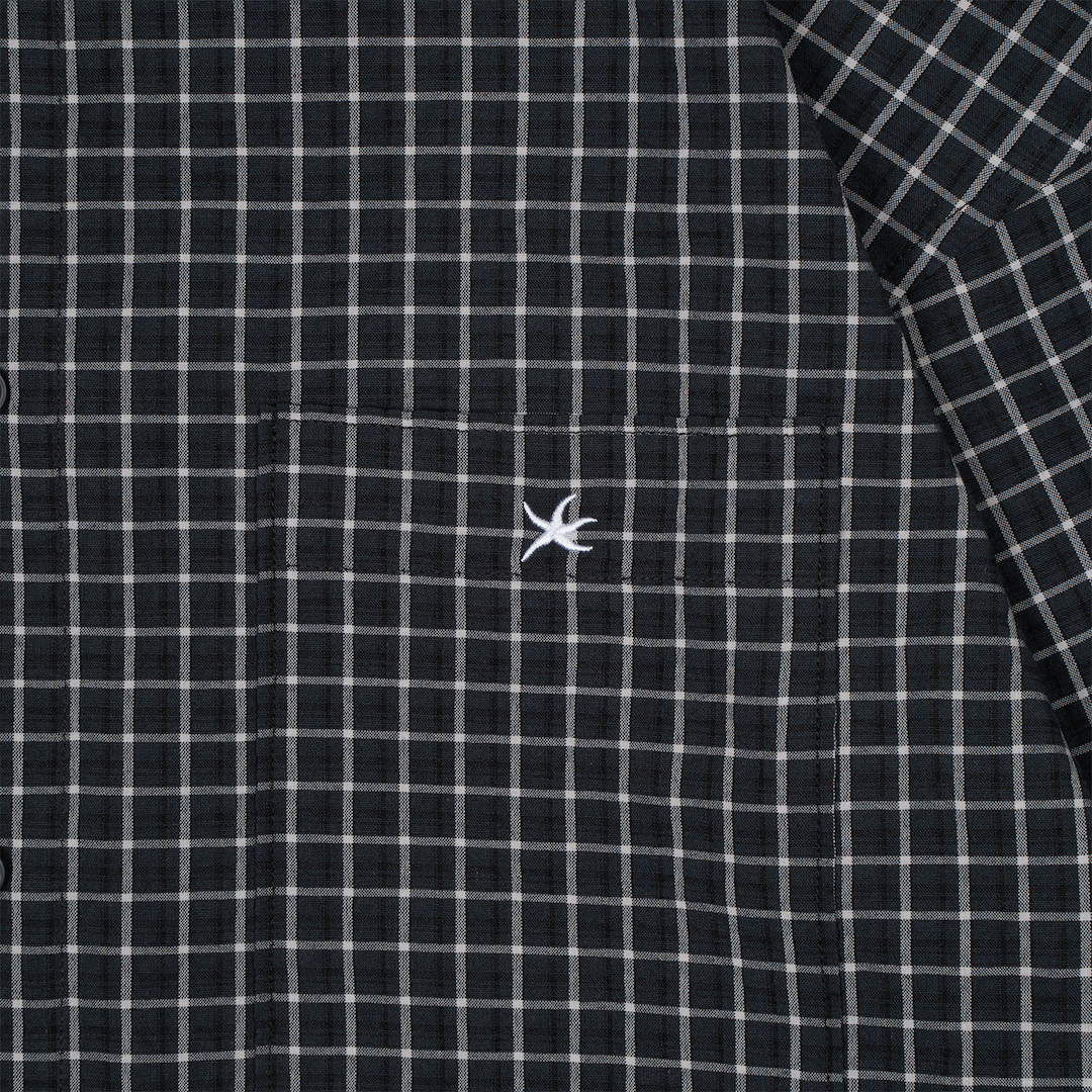TCM MINI LOGO CHECK SHIRTS (BLACK)
