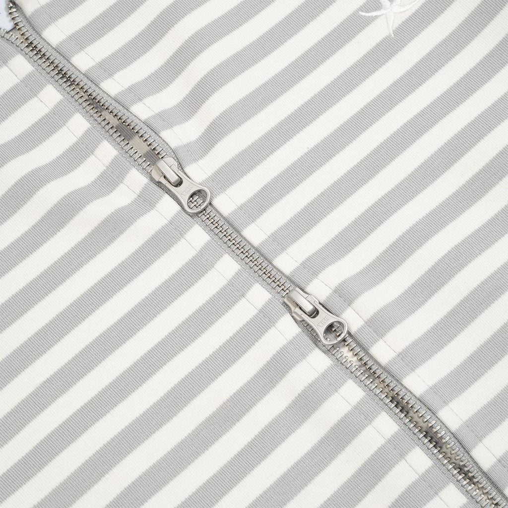 TCM STRIPE HOODED ZIP-UP (GREY/WHITEIVORY)