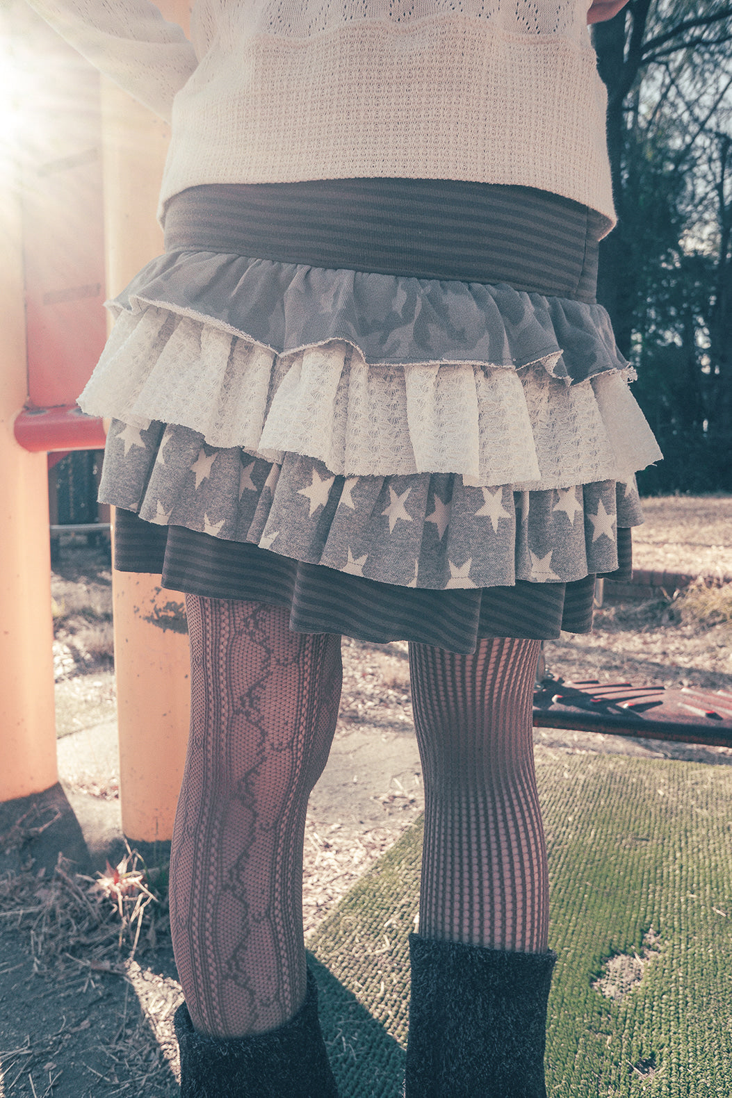 HUGYOURSKIN CANCAN LAYERED SKIRT (BROWN)