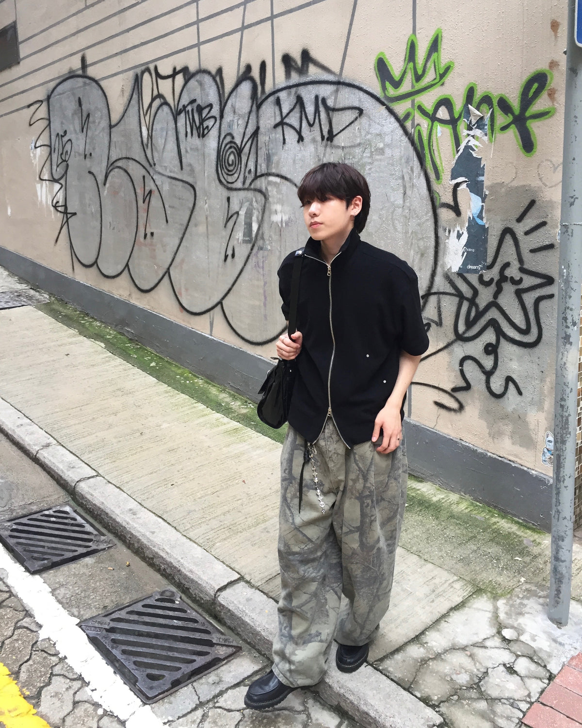 kai knit zip-up (black) (2-way)