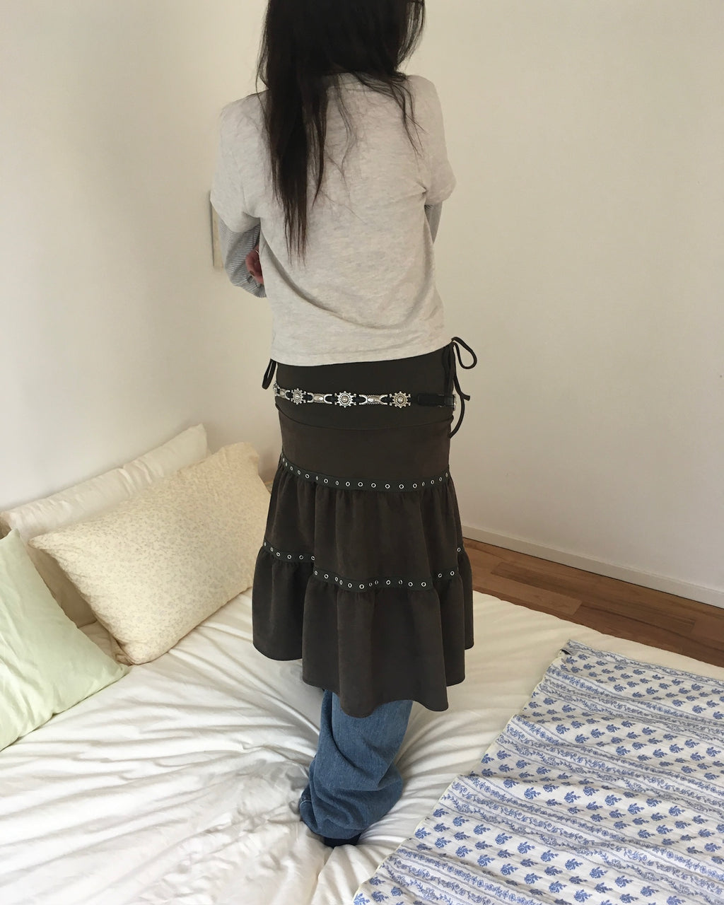 hollow midi skirt
