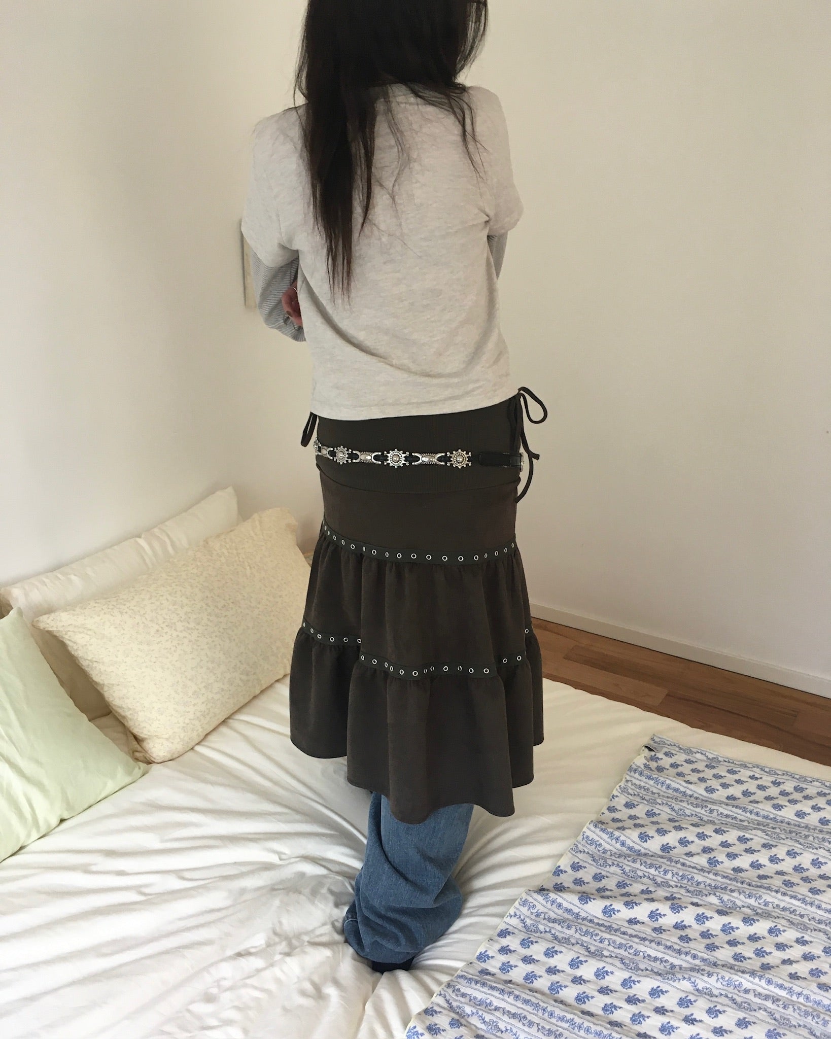 hollow midi skirt