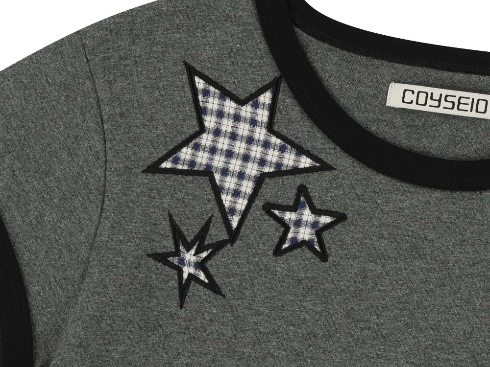 ✪【𝘱𝘳𝘦-𝘰𝘳𝘥𝘦𝘳】coyseio triple star ringer tee (2 color)