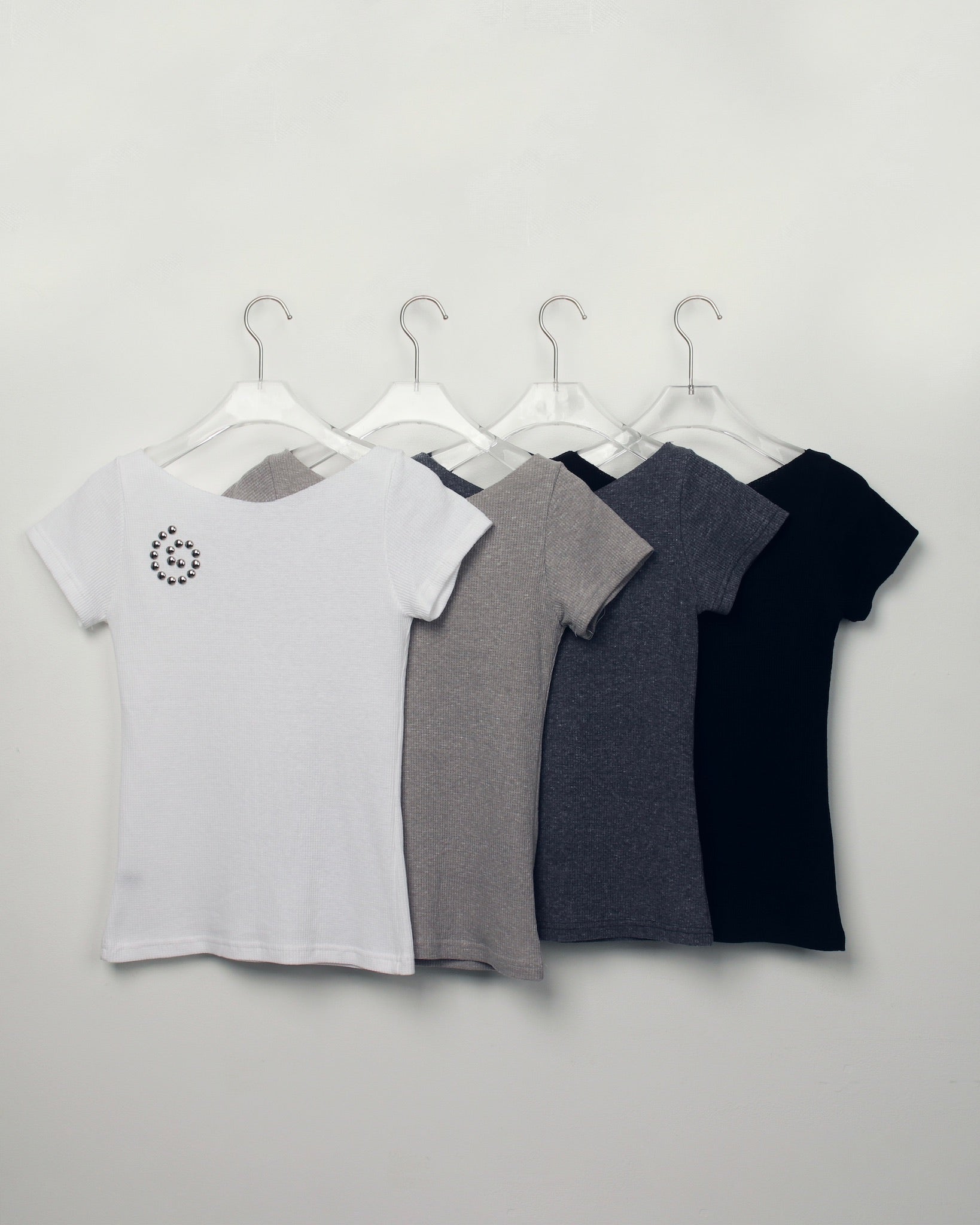 spiral studded tee (white)