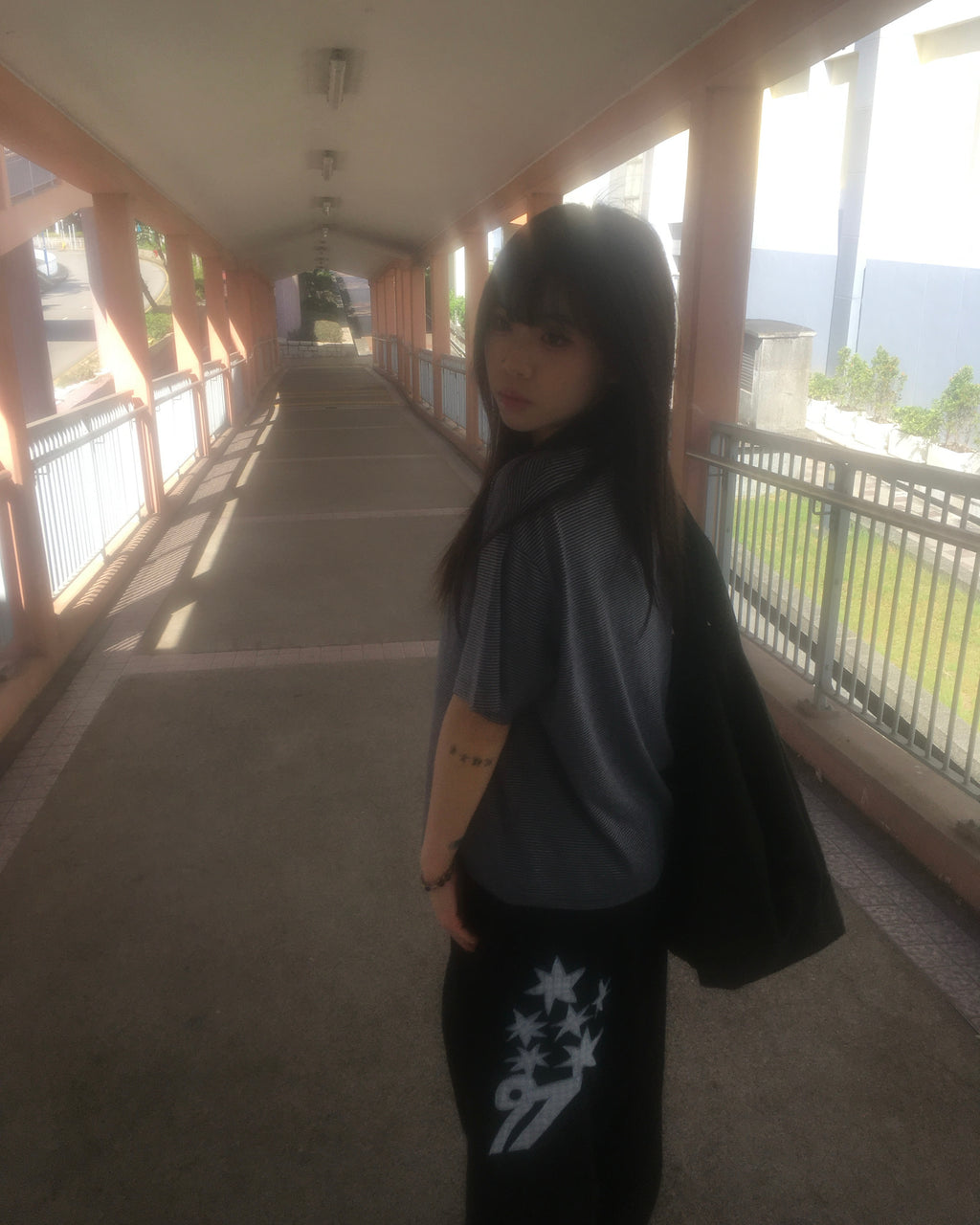 basic striped tee (navy)