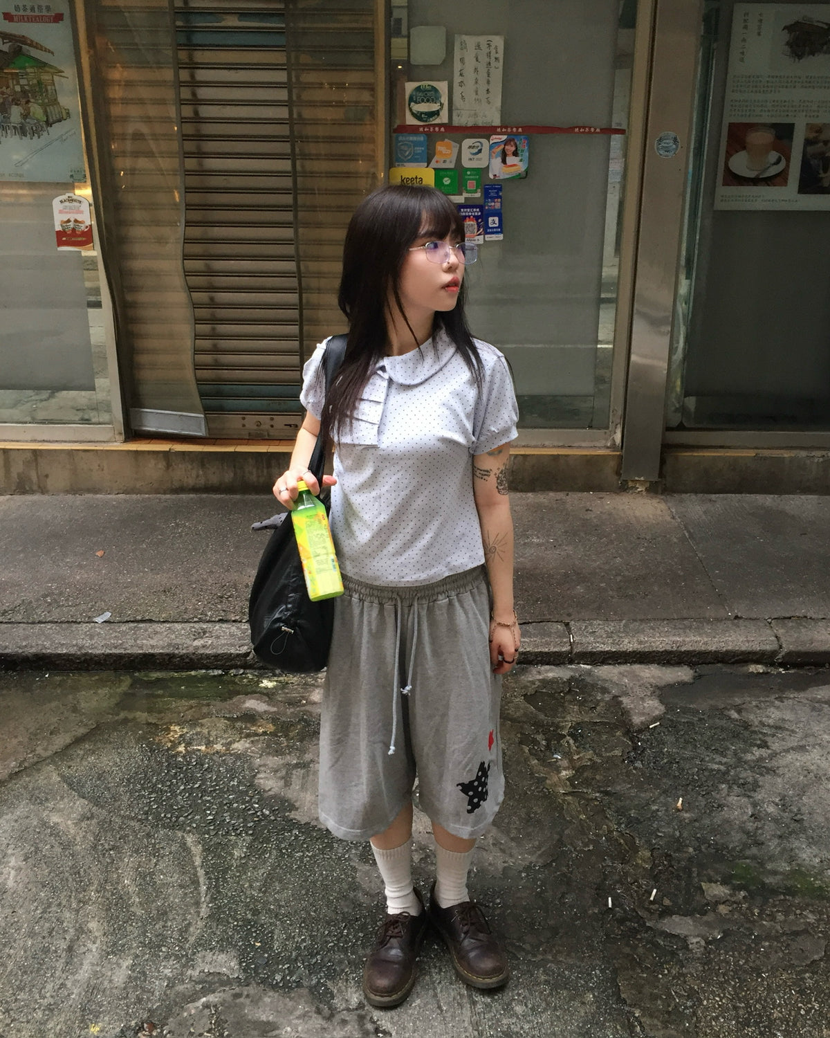 dot rounded puff tee (sky blue)