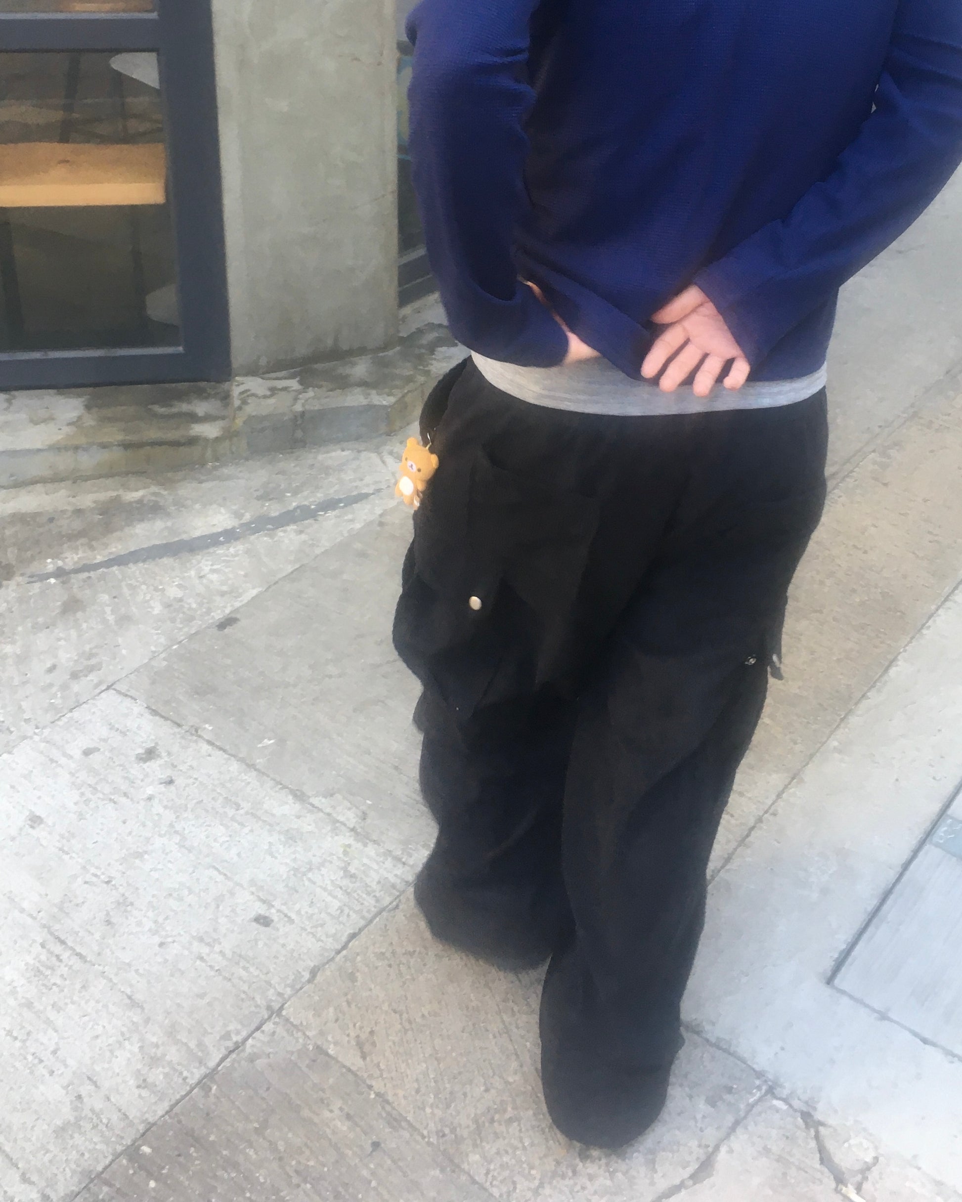 corduroy cargo pants (black)