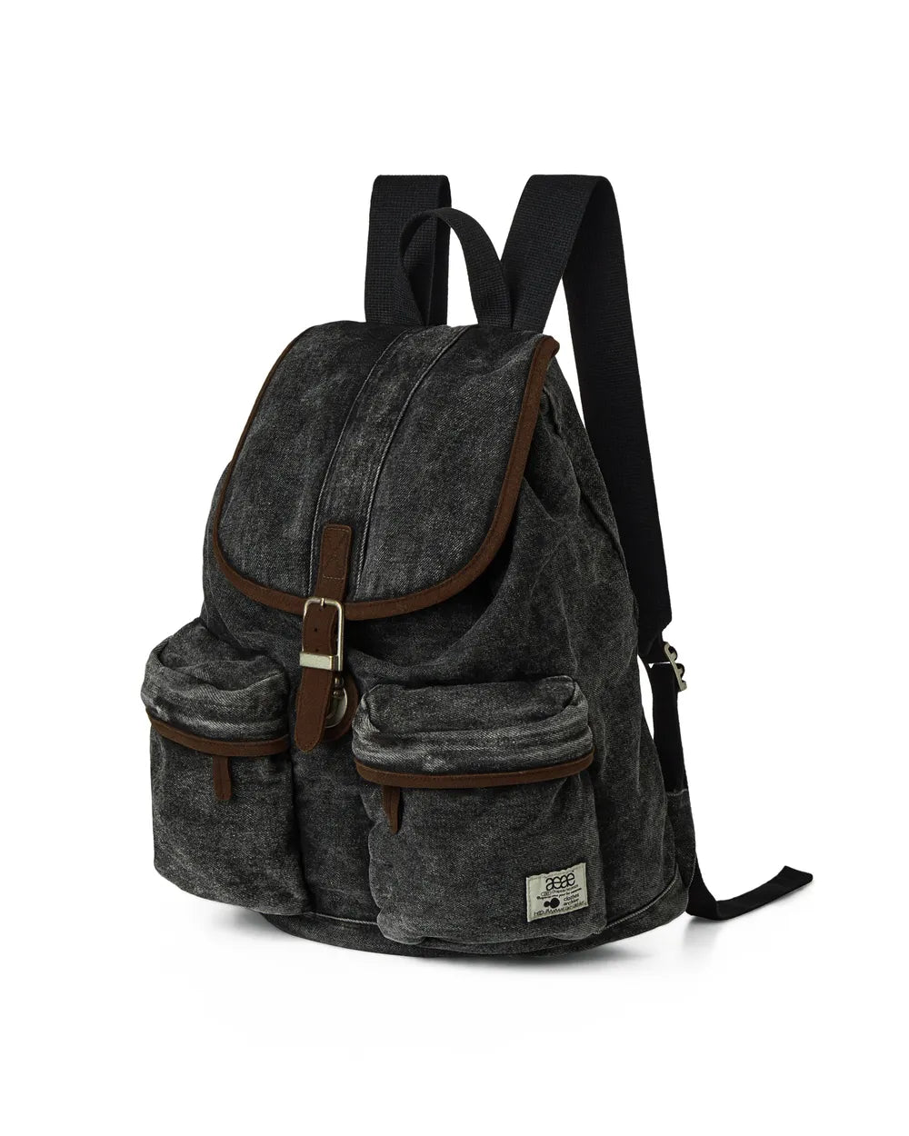 AEAE OUT POCKET DENIM BACKPACK (BLACK)