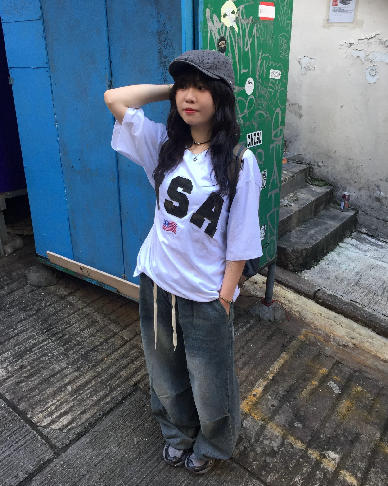 USA camo patch tee (white/camo)